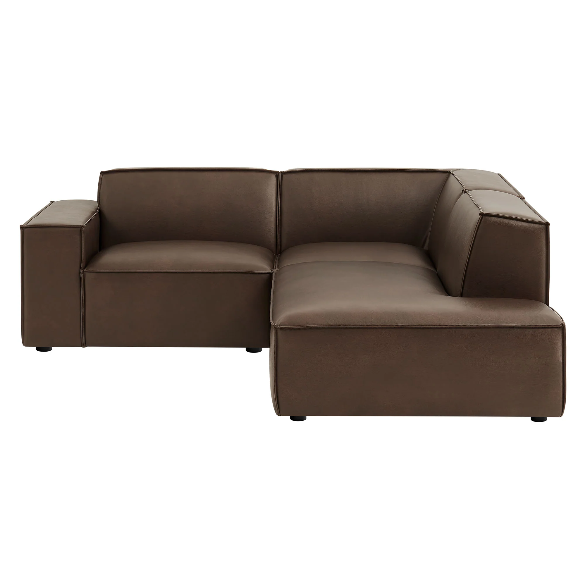 Restore 3-Piece Vegan Leather Modular L-Shaped Sectional Sofa by Modway - Image 3