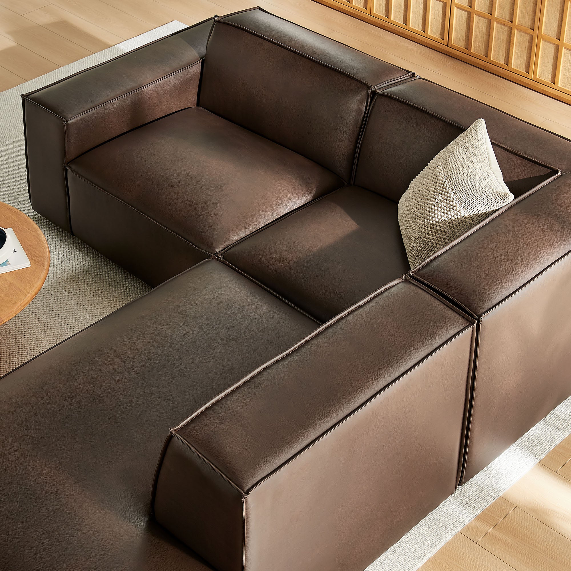 Restore 3-Piece Vegan Leather Modular L-Shaped Sectional Sofa by Modway - Image 6
