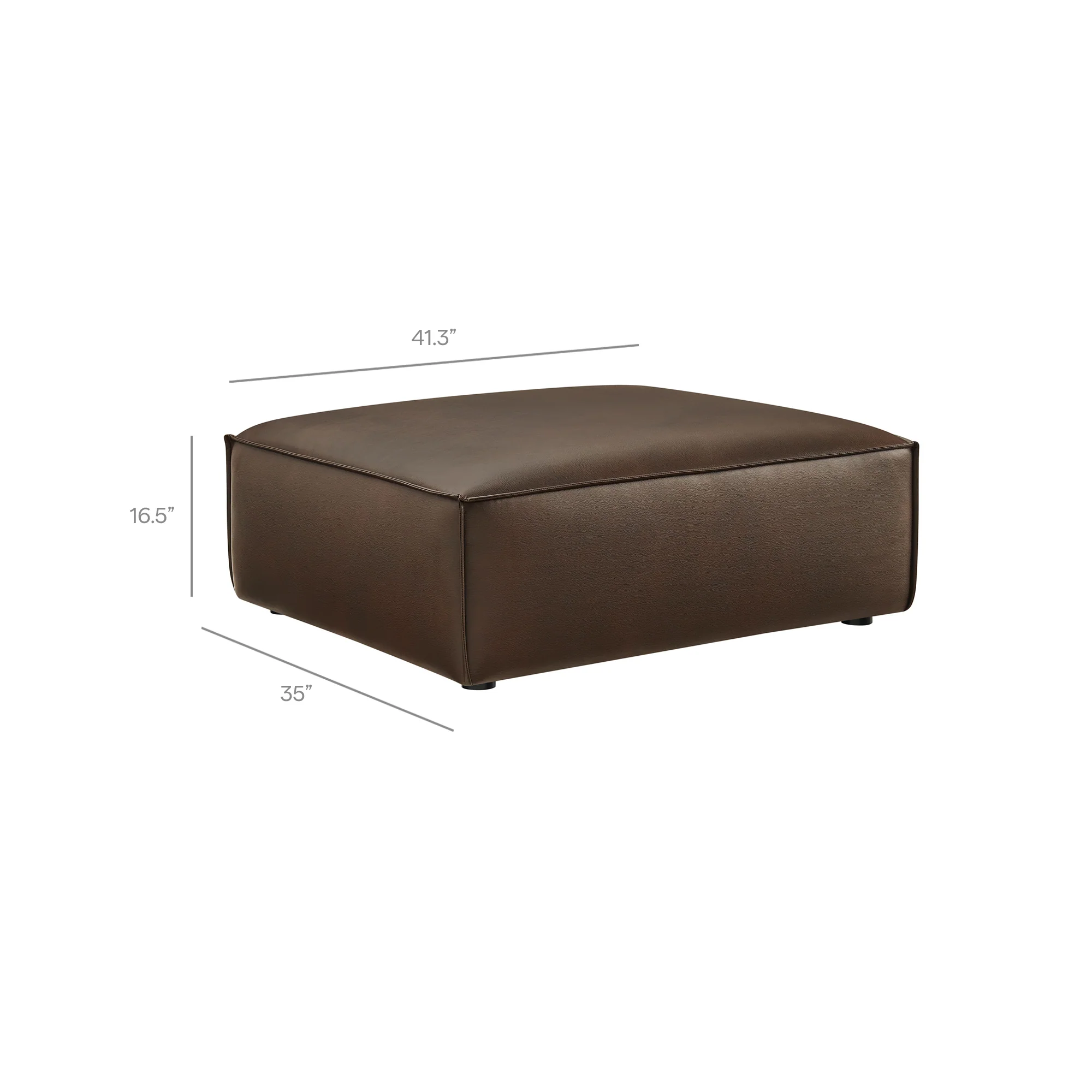 Restore 3-Piece Vegan Leather Modular Loveseat with Ottoman by Modway - Image 11