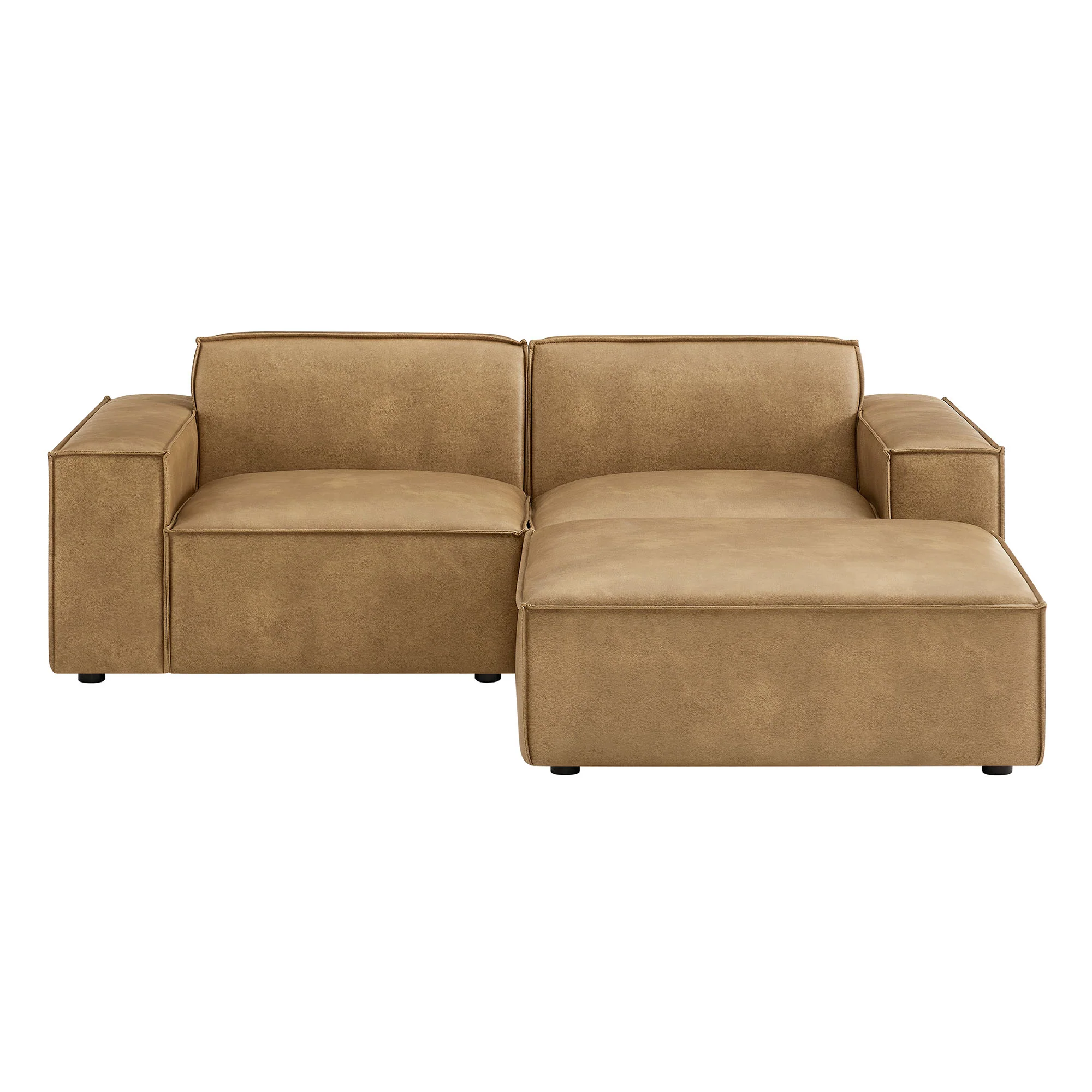 Restore 3-Piece Vegan Leather Modular Loveseat with Ottoman by Modway - Image 13