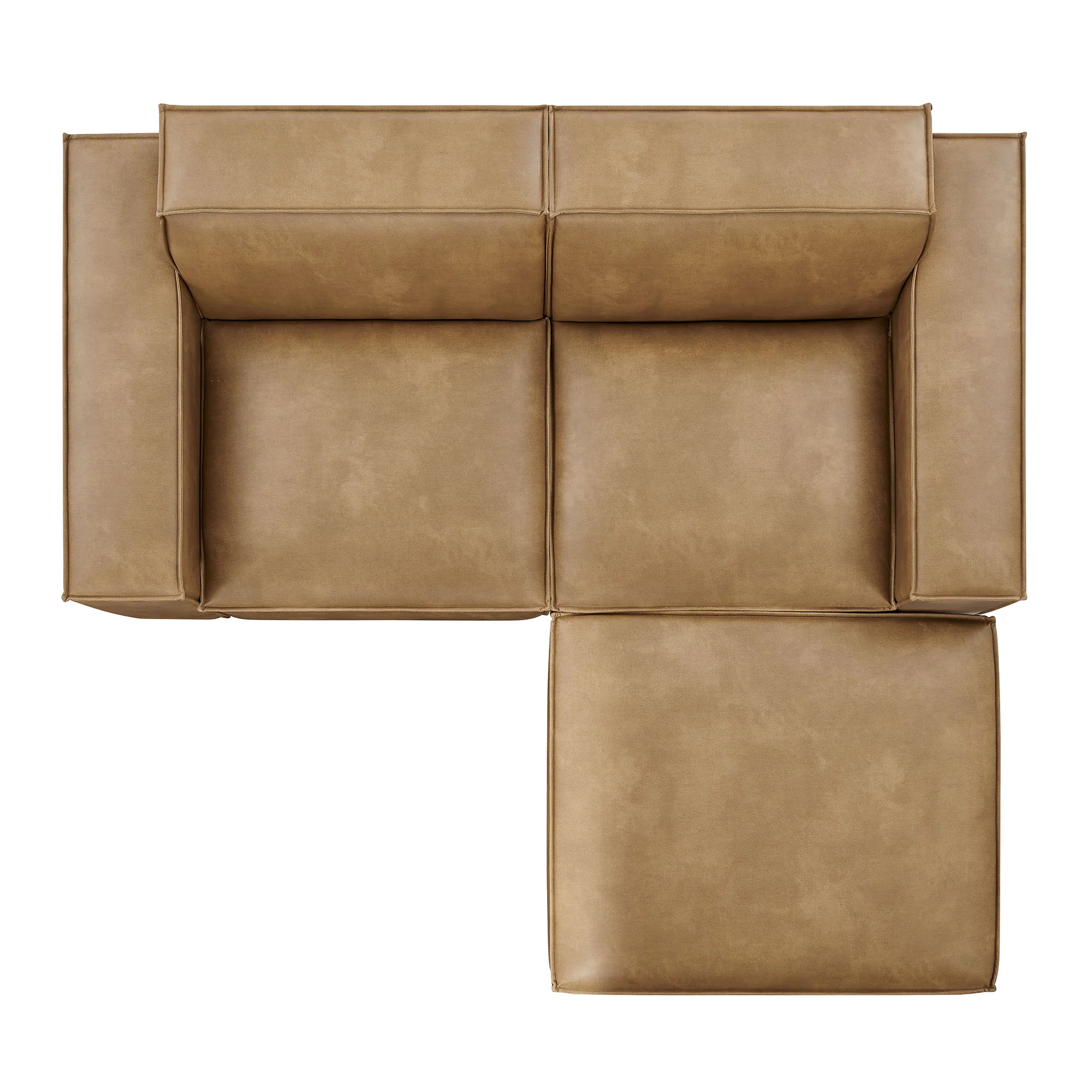 Restore 3-Piece Vegan Leather Modular Loveseat with Ottoman by Modway - Image 14