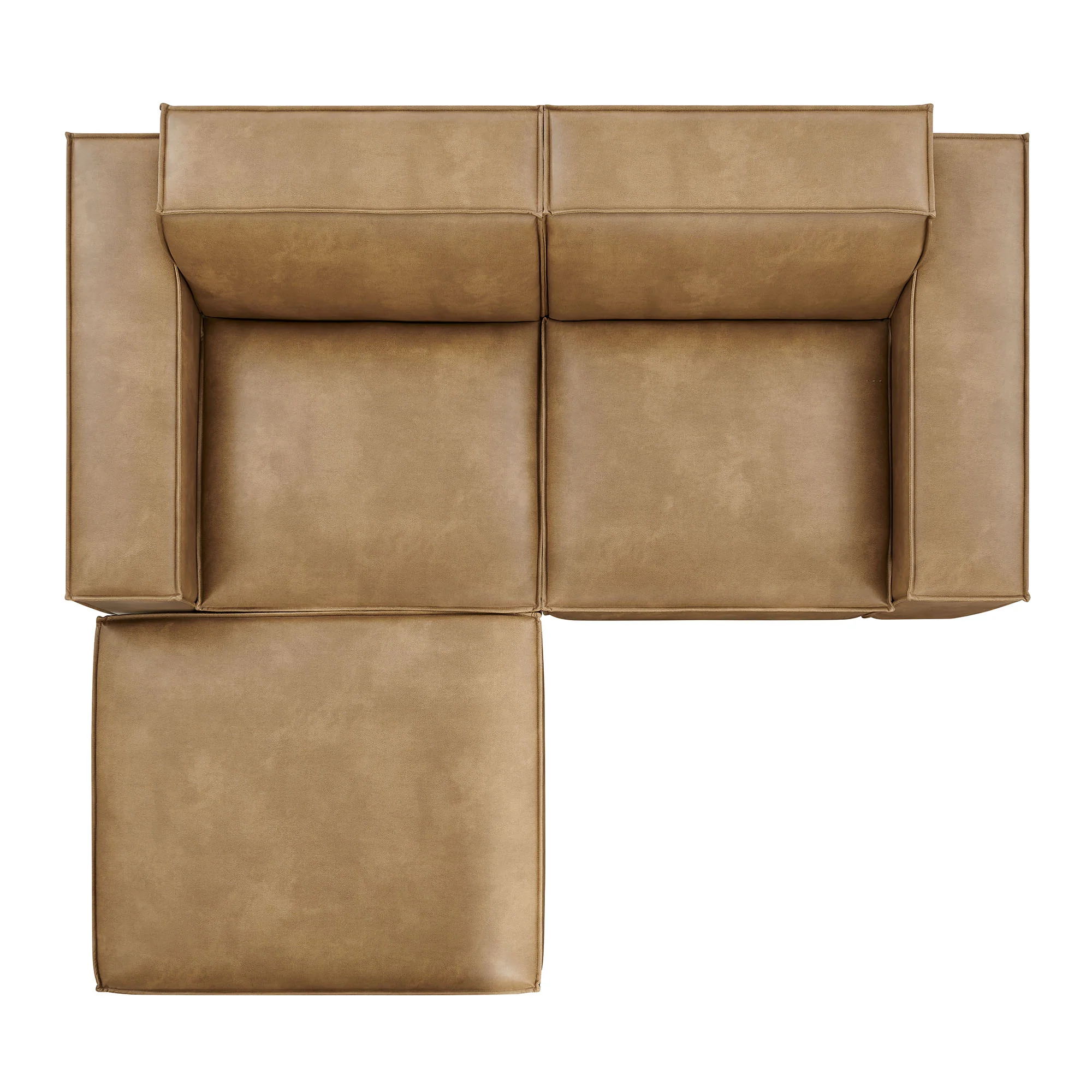 Restore 3-Piece Vegan Leather Modular Loveseat with Ottoman by Modway - Image 15