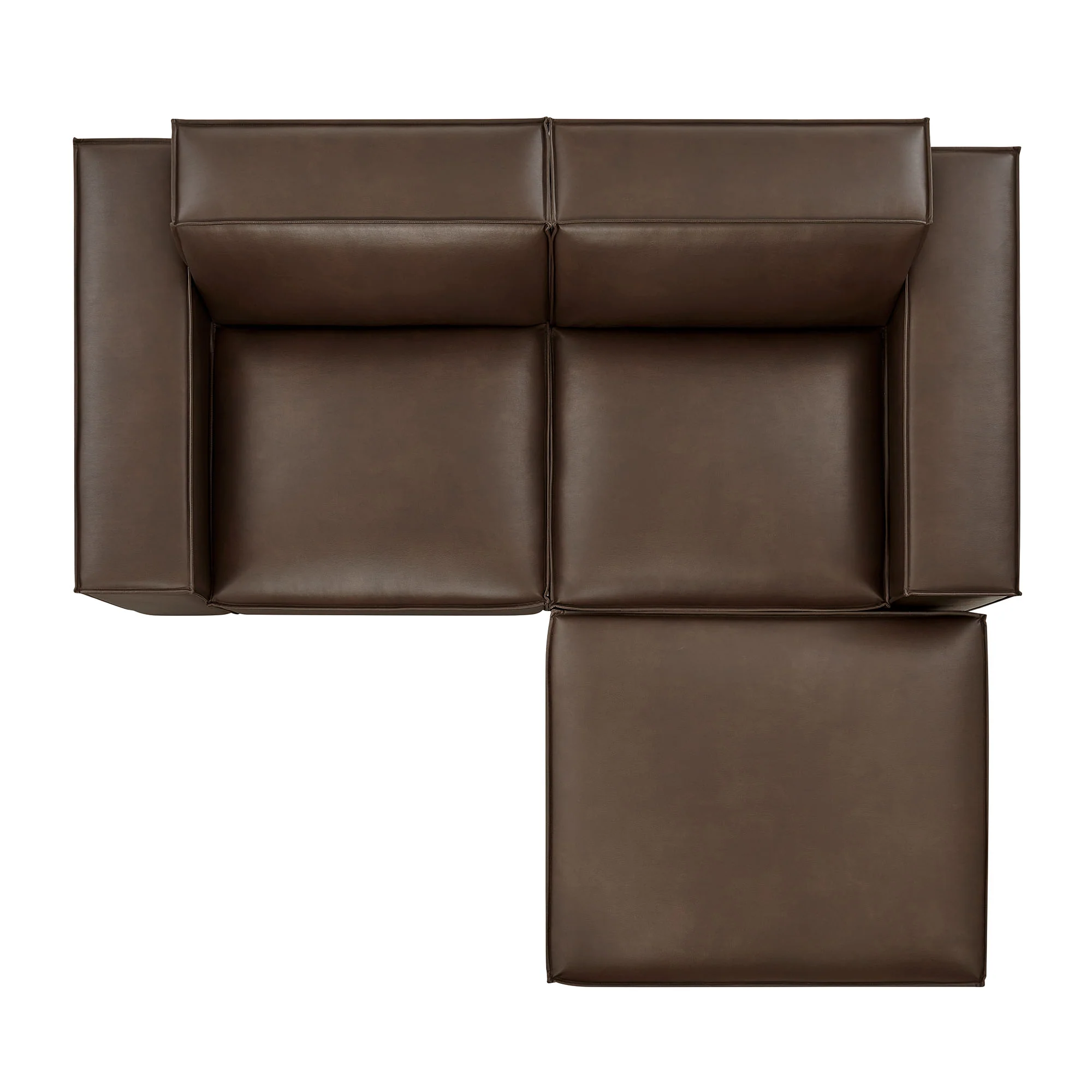 Restore 3-Piece Vegan Leather Modular Loveseat with Ottoman by Modway - Image 4