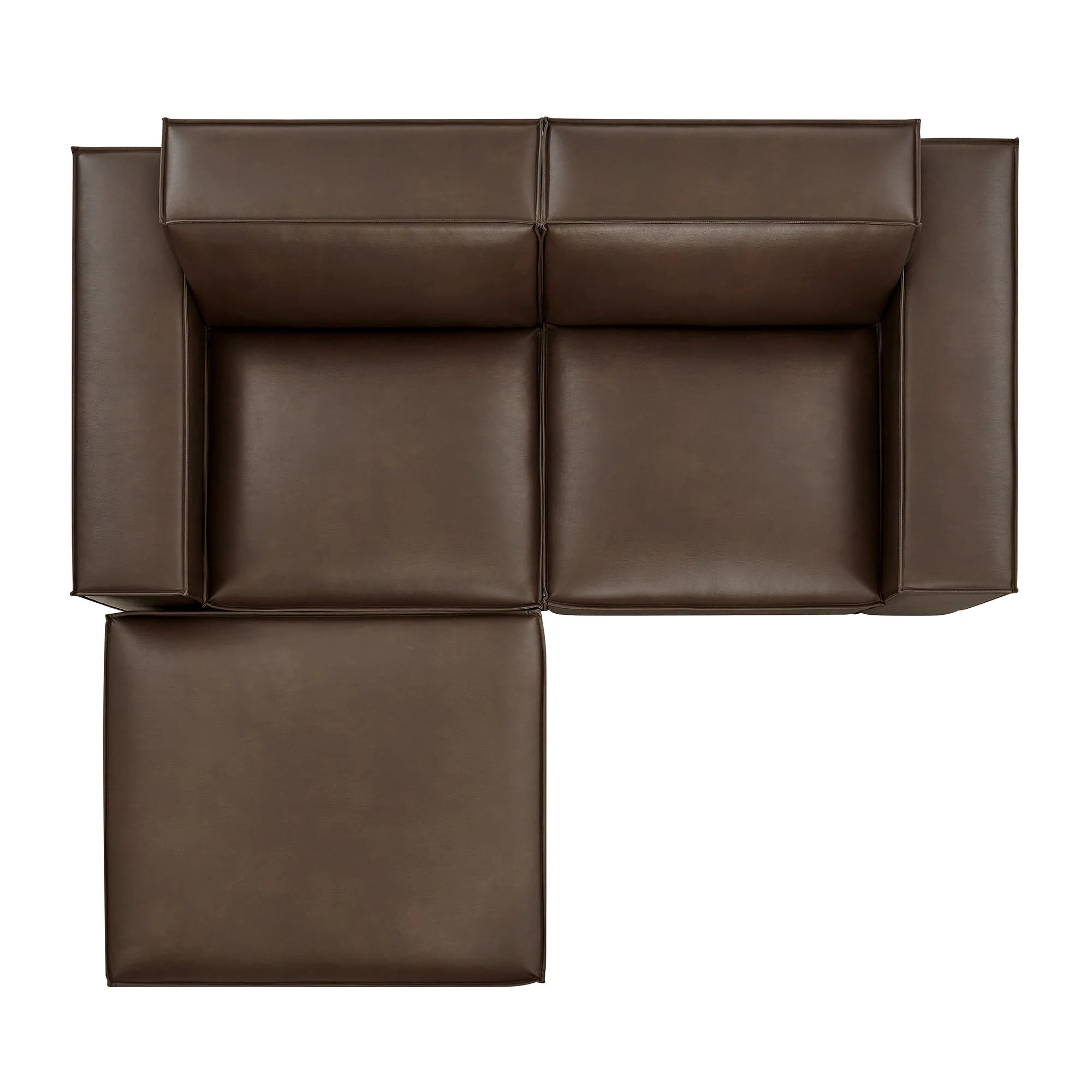 Restore 3-Piece Vegan Leather Modular Loveseat with Ottoman by Modway - Image 5