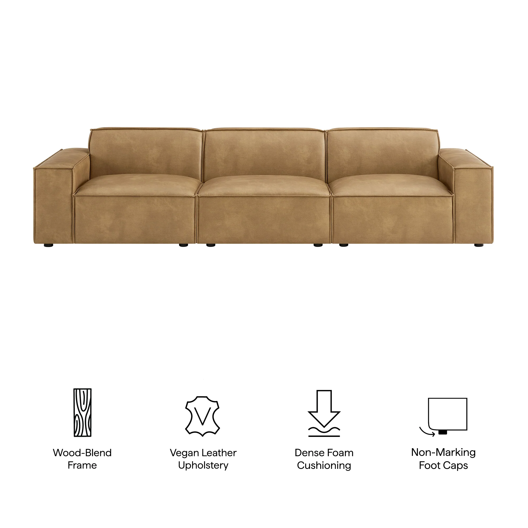 Restore 3-Piece Vegan Leather Modular Sofa Set by Modway - Image 17