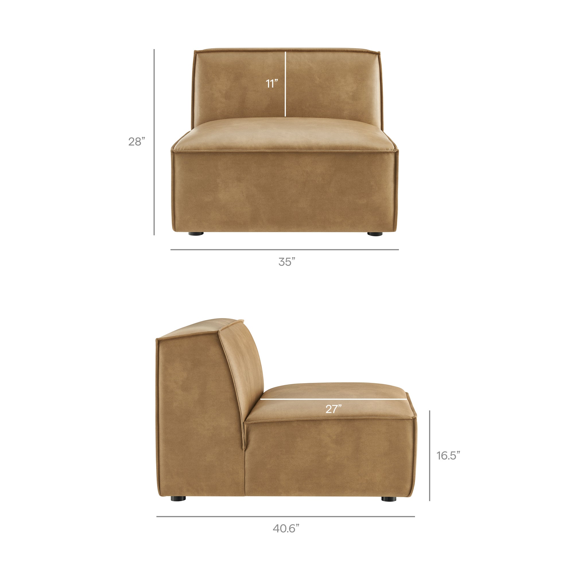 Restore 3-Piece Vegan Leather Modular Sofa Set by Modway - Image 19