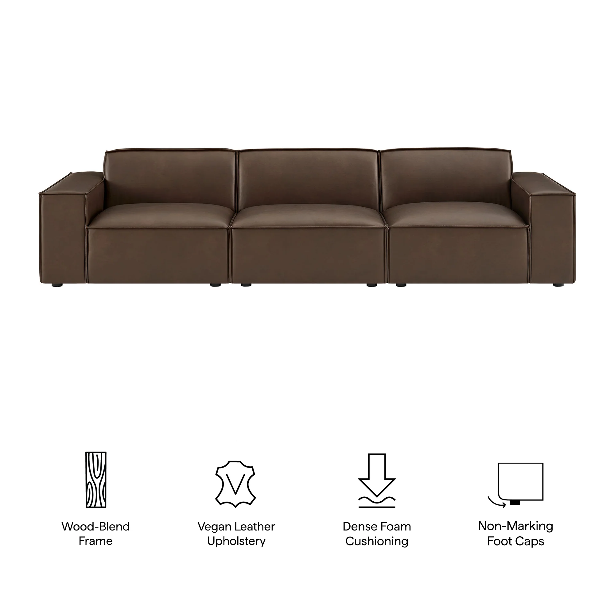 Restore 3-Piece Vegan Leather Modular Sofa Set by Modway - Image 7