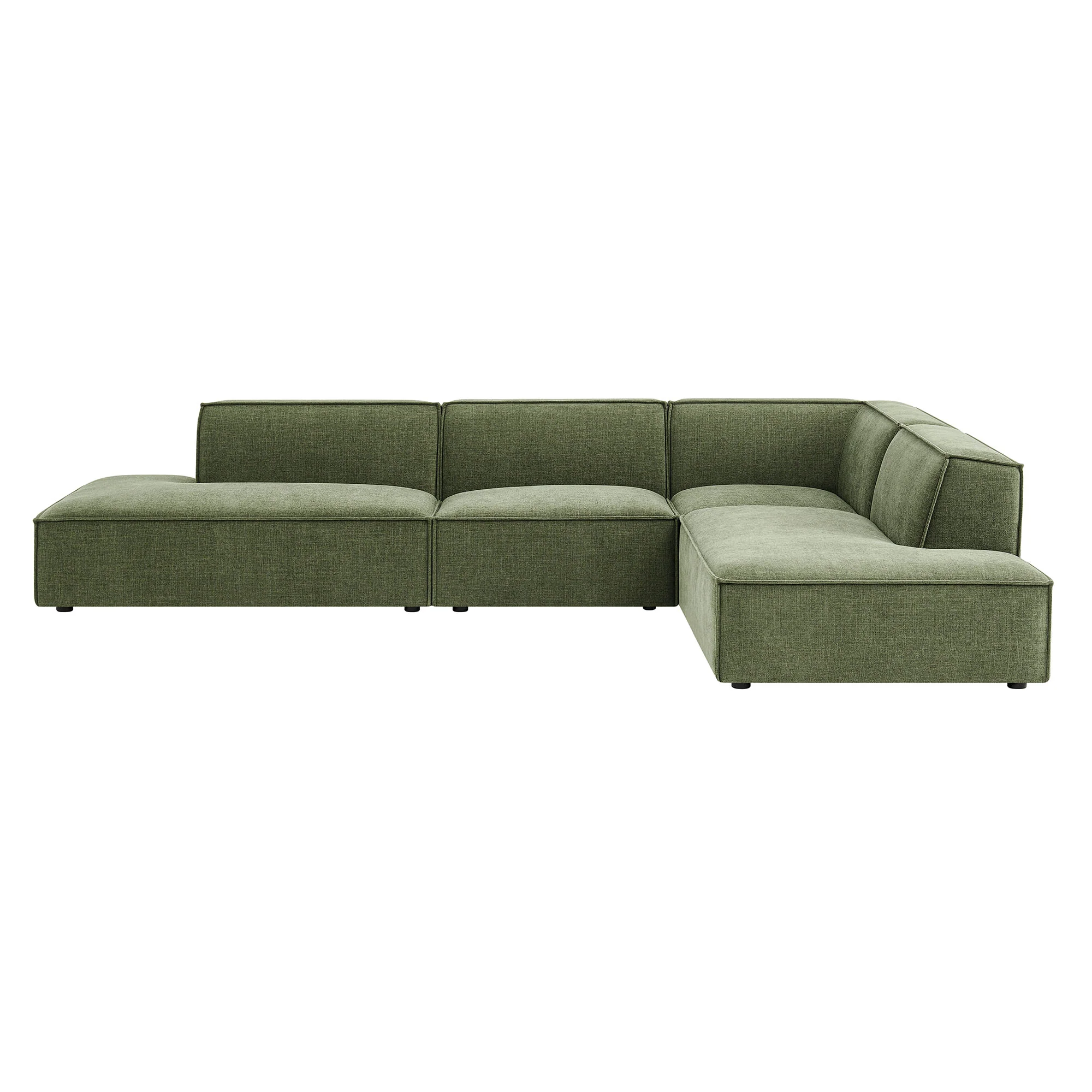 Restore 4-Piece Performance Fabric Upholstered Modular L-Shaped Armless Sectional Sofa by Modway - Image 14