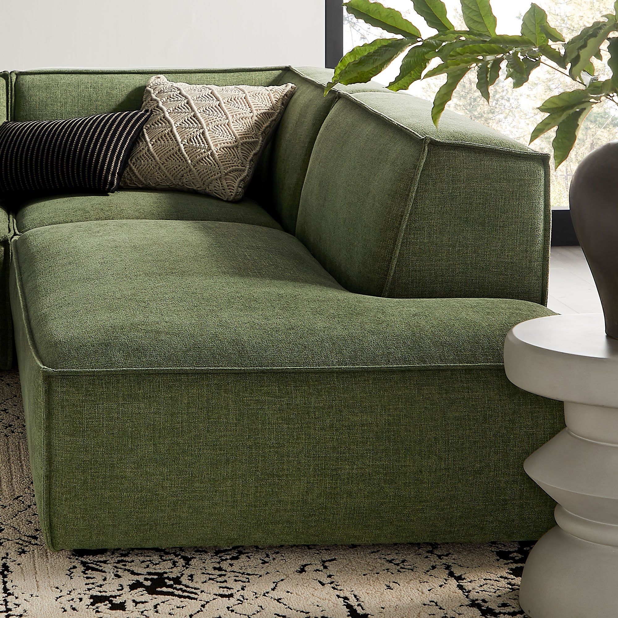 Restore 4-Piece Performance Fabric Upholstered Modular L-Shaped Armless Sectional Sofa by Modway - Image 17