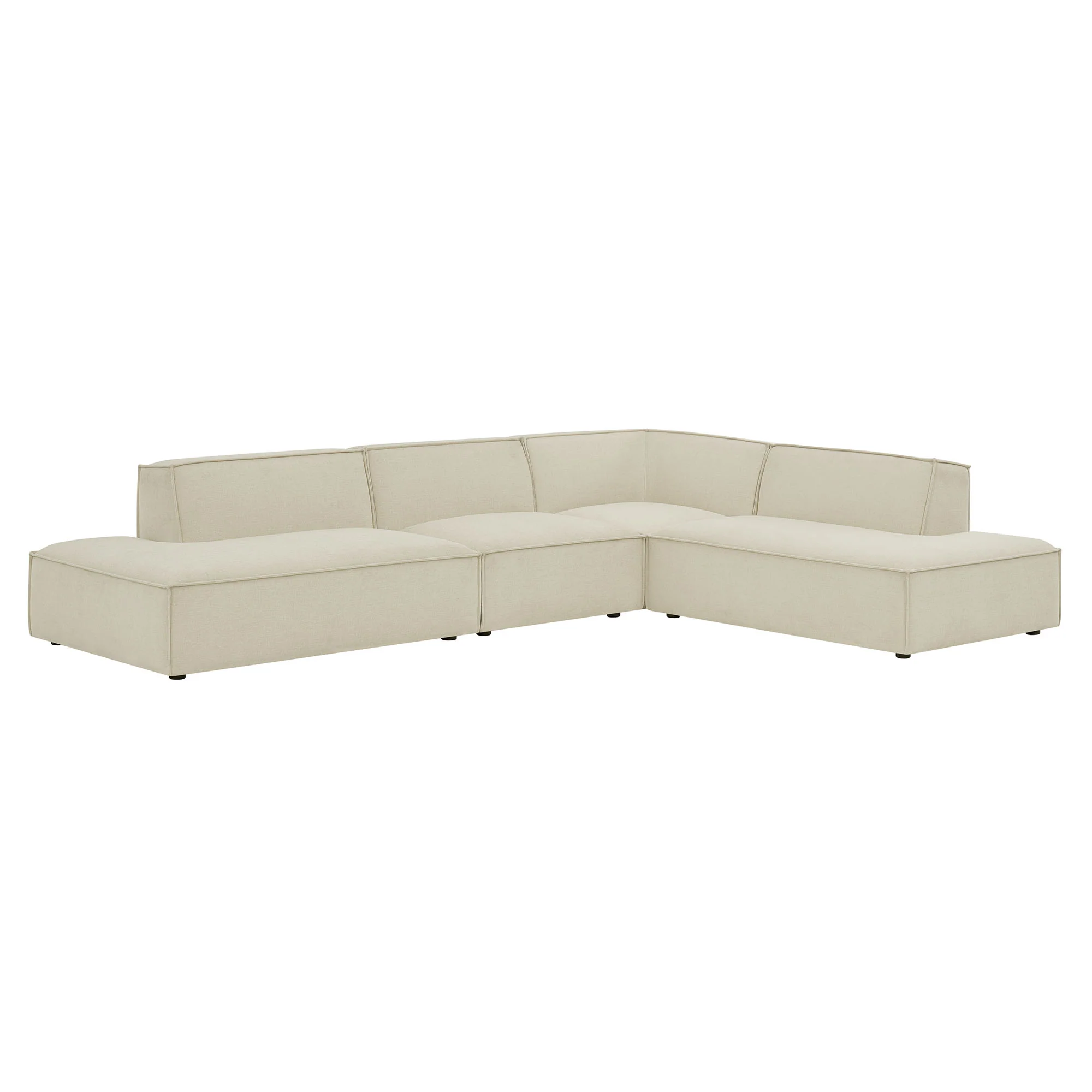 Restore 4-Piece Performance Fabric Upholstered Modular L-Shaped Armless Sectional Sofa by Modway - Image 2