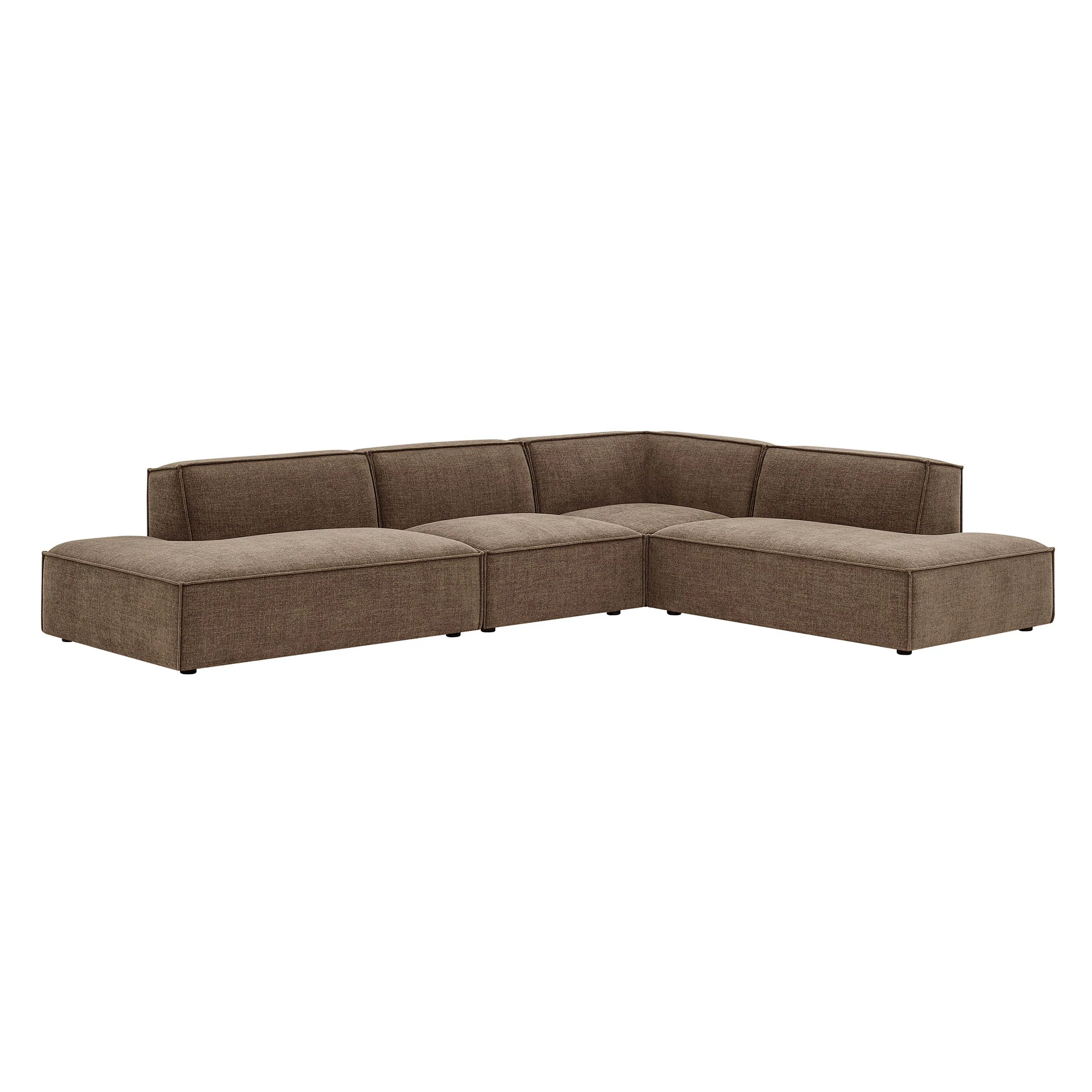 Restore 4-Piece Performance Fabric Upholstered Modular L-Shaped Armless Sectional Sofa by Modway - Image 25