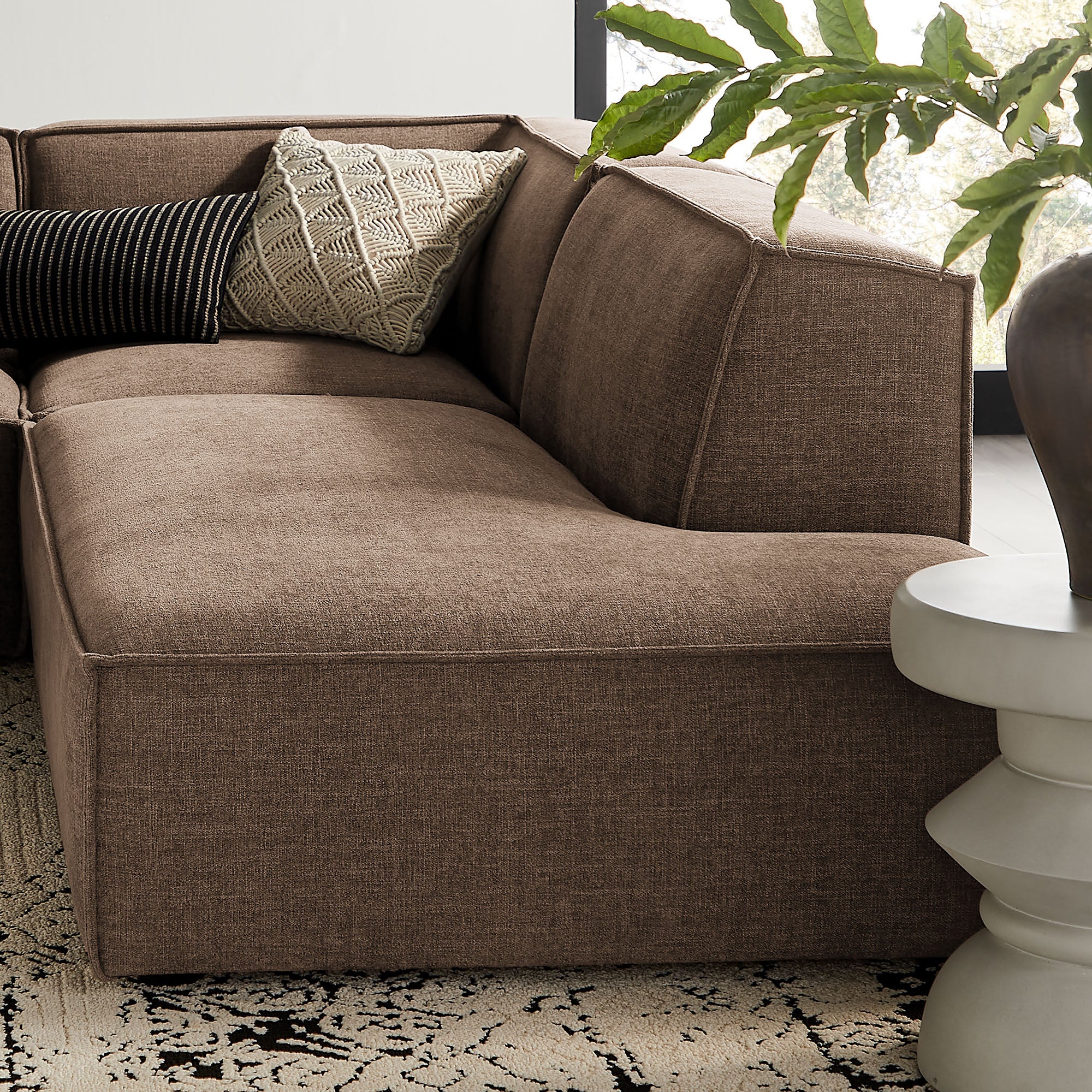 Restore 4-Piece Performance Fabric Upholstered Modular L-Shaped Armless Sectional Sofa by Modway - Image 29