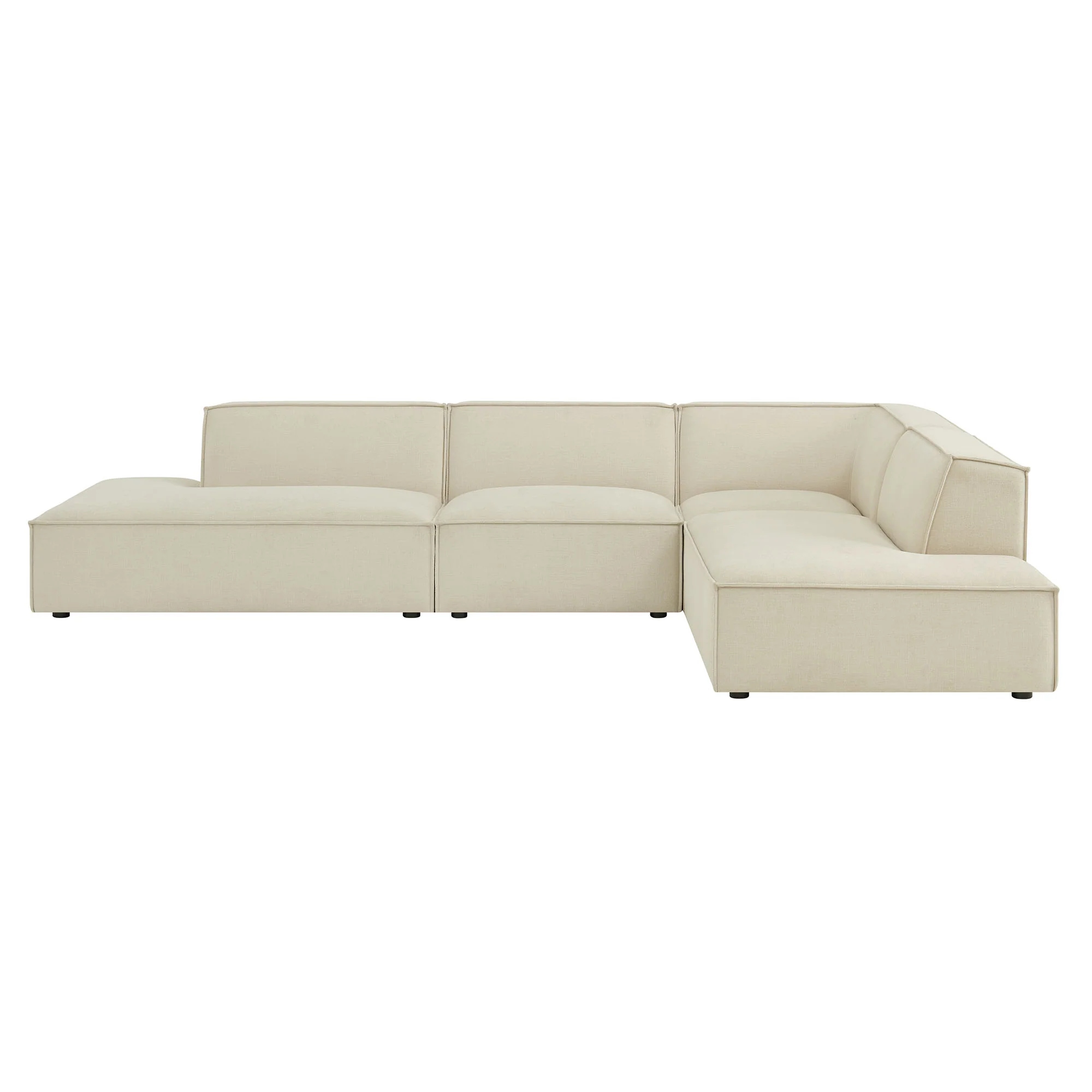 Restore 4-Piece Performance Fabric Upholstered Modular L-Shaped Armless Sectional Sofa by Modway - Image 3