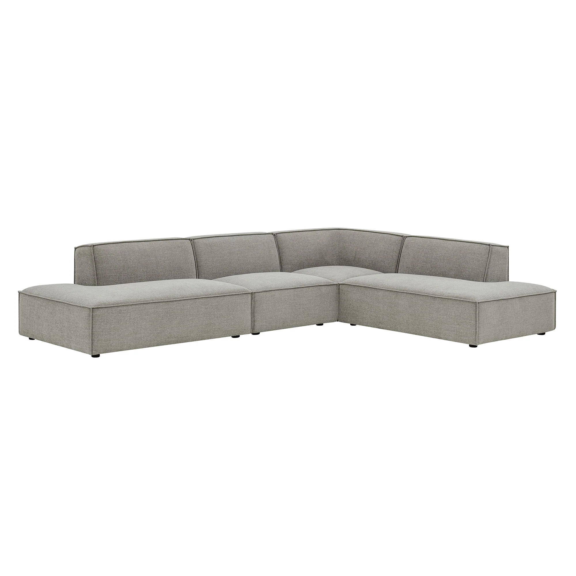 Restore 4-Piece Performance Fabric Upholstered Modular L-Shaped Armless Sectional Sofa by Modway - Image 37