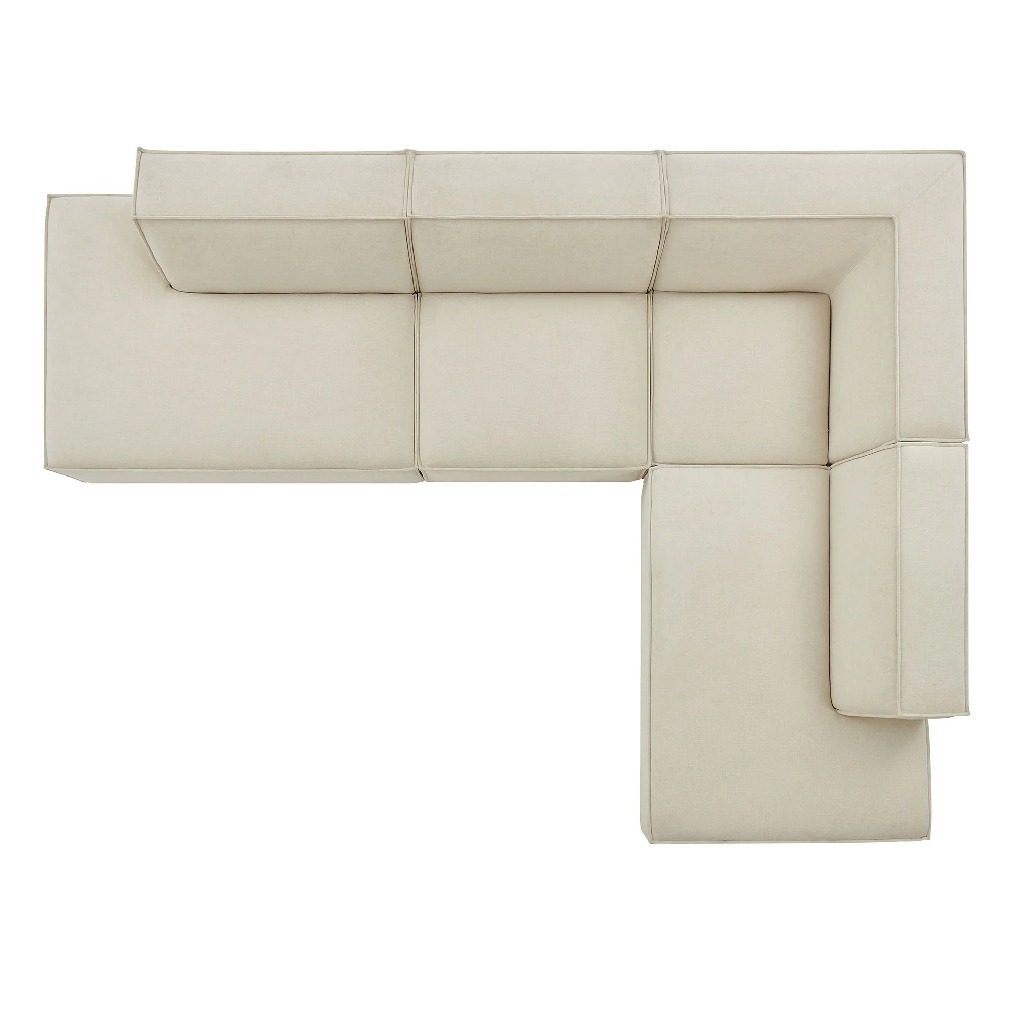 Restore 4-Piece Performance Fabric Upholstered Modular L-Shaped Armless Sectional Sofa by Modway - Image 4