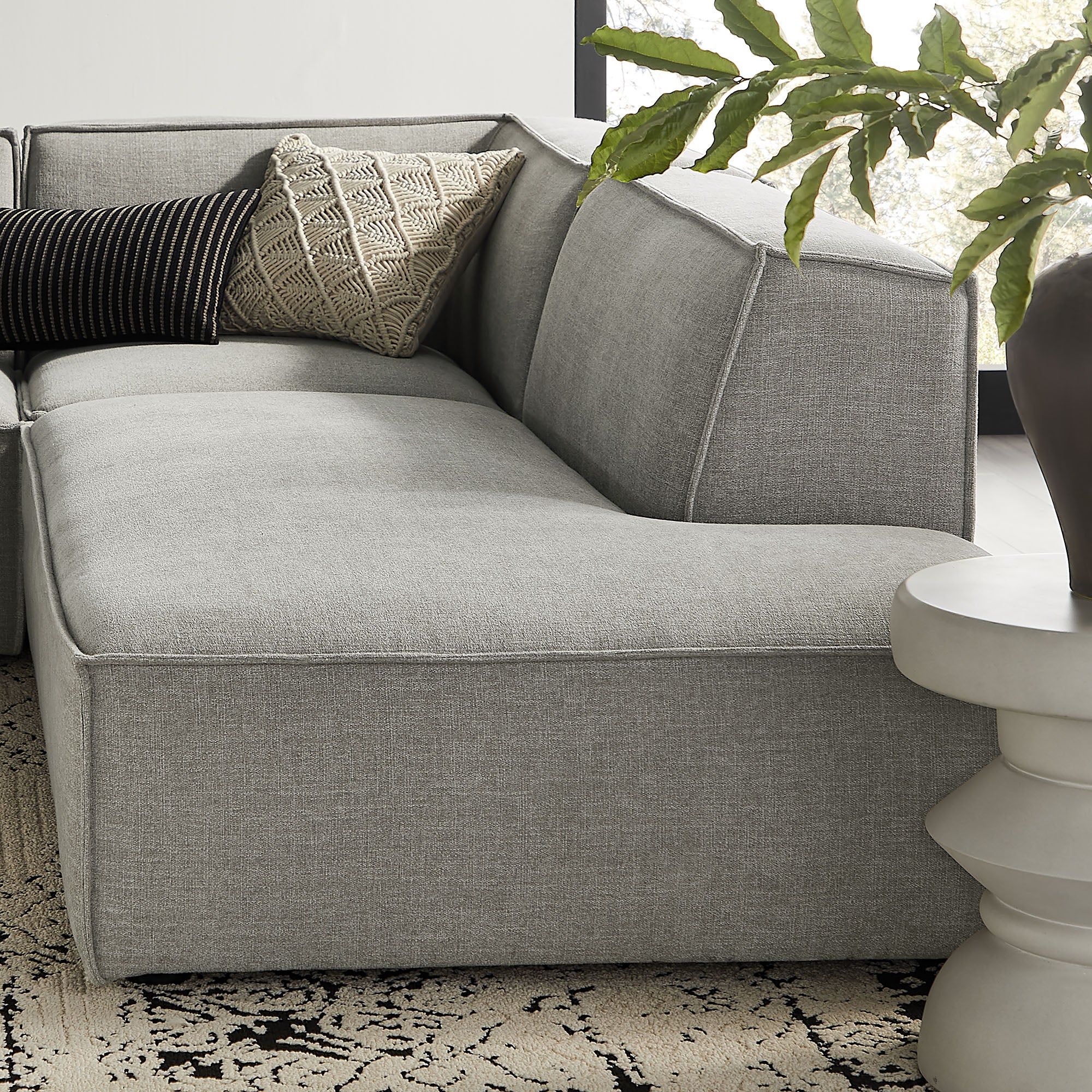 Restore 4-Piece Performance Fabric Upholstered Modular L-Shaped Armless Sectional Sofa by Modway - Image 41