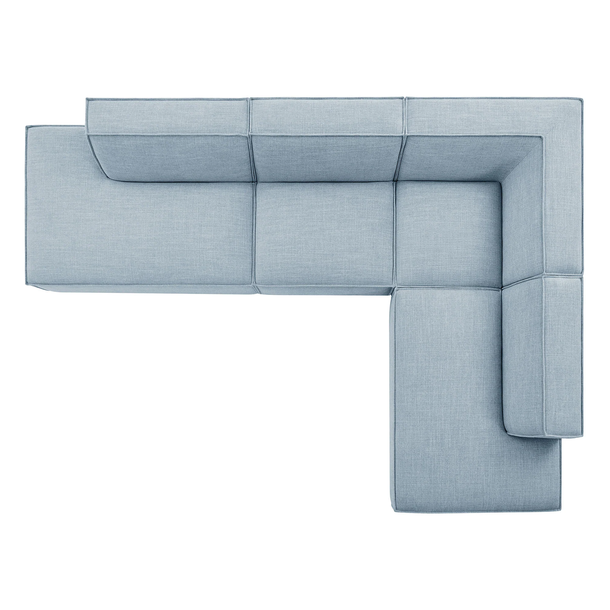 Restore 4-Piece Performance Fabric Upholstered Modular L-Shaped Armless Sectional Sofa by Modway - Image 51