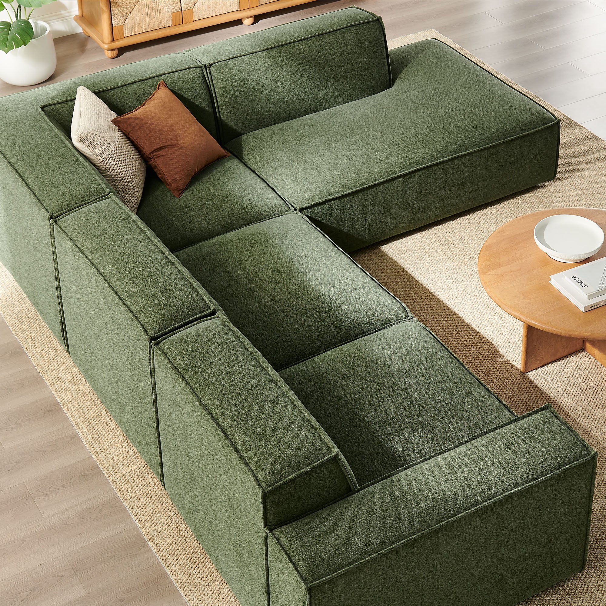 Restore 4-Piece Performance Fabric Upholstered Modular L-Shaped Sofa by Modway - Image 17
