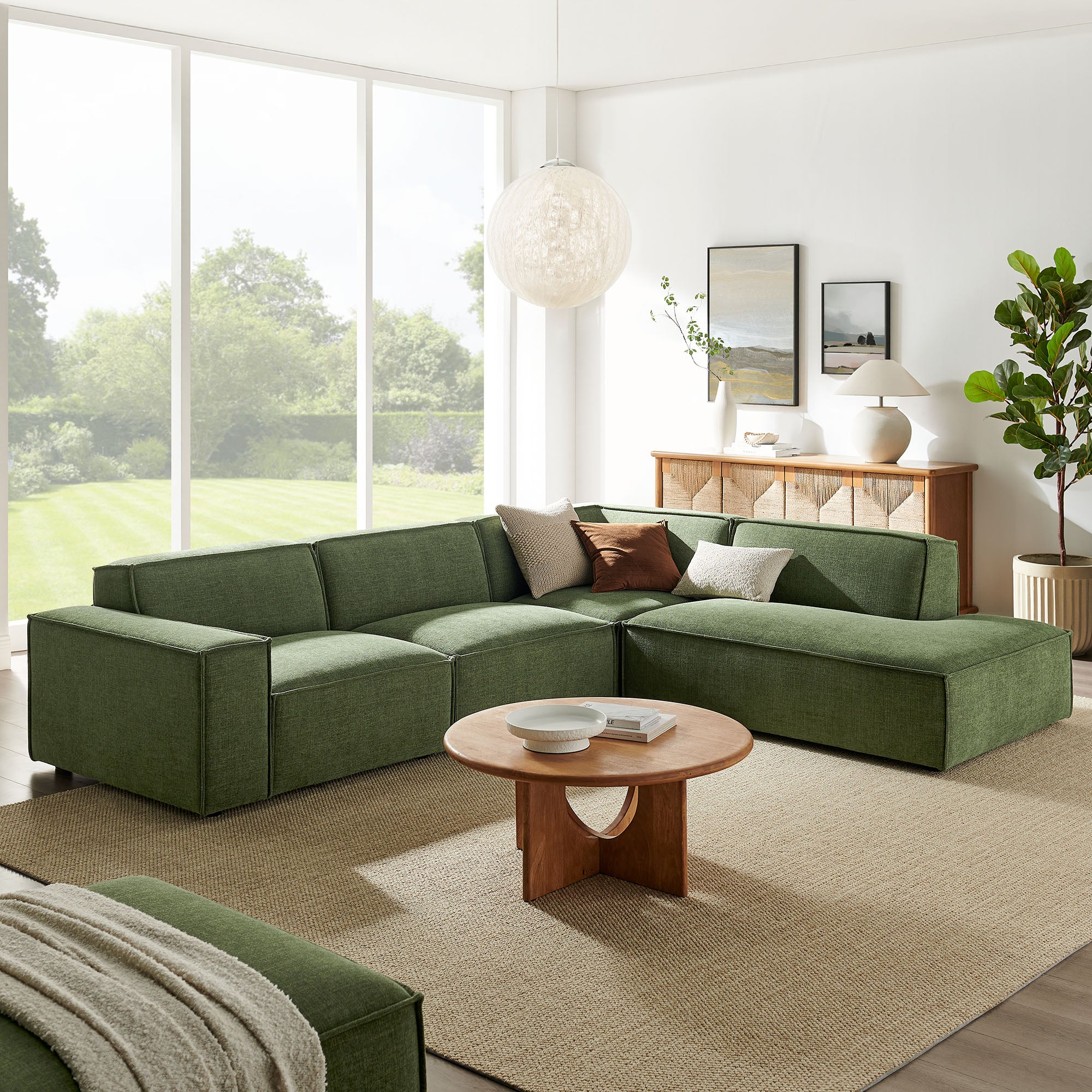 Restore 4-Piece Performance Fabric Upholstered Modular L-Shaped Sofa by Modway - Image 18
