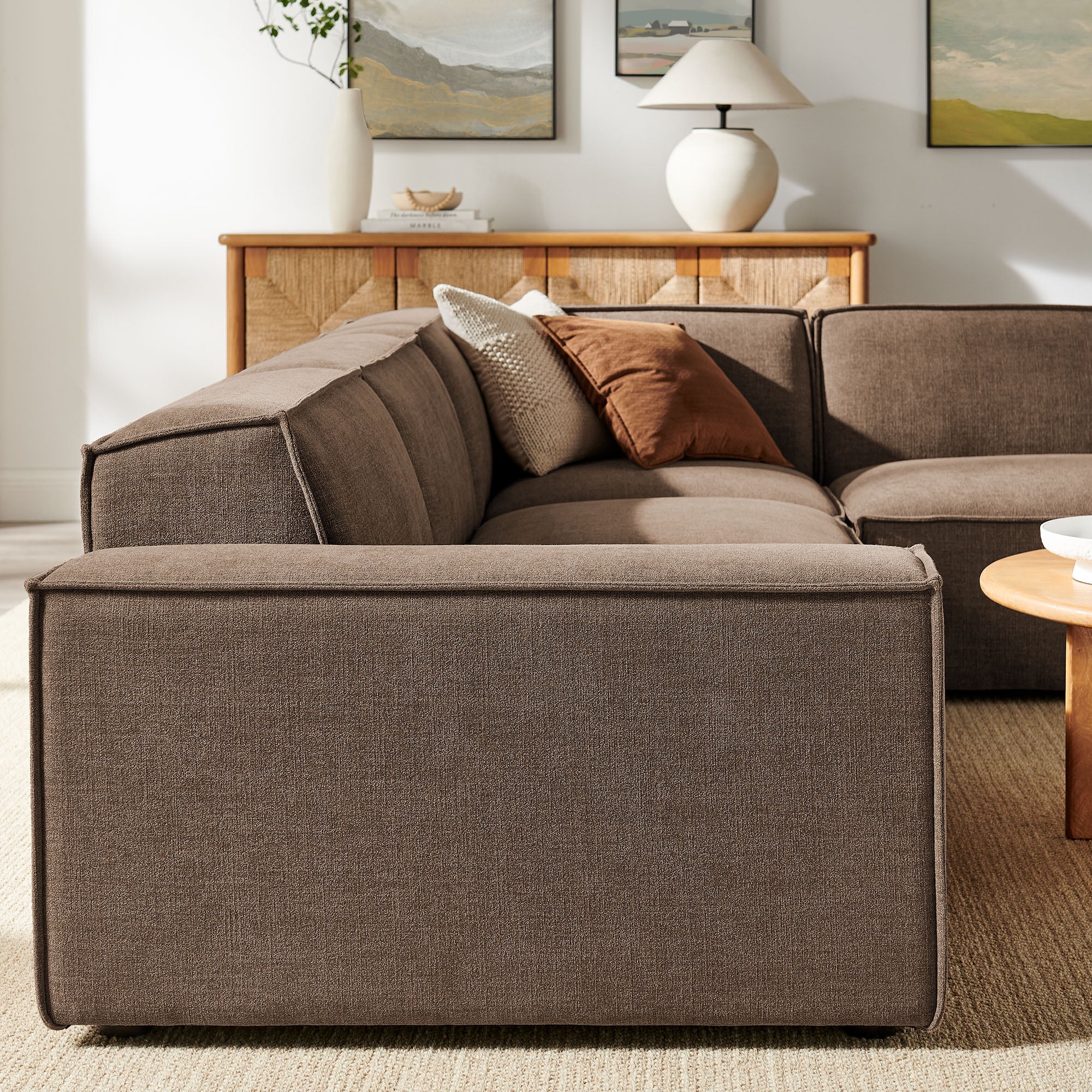Restore 4-Piece Performance Fabric Upholstered Modular L-Shaped Sofa by Modway - Image 28