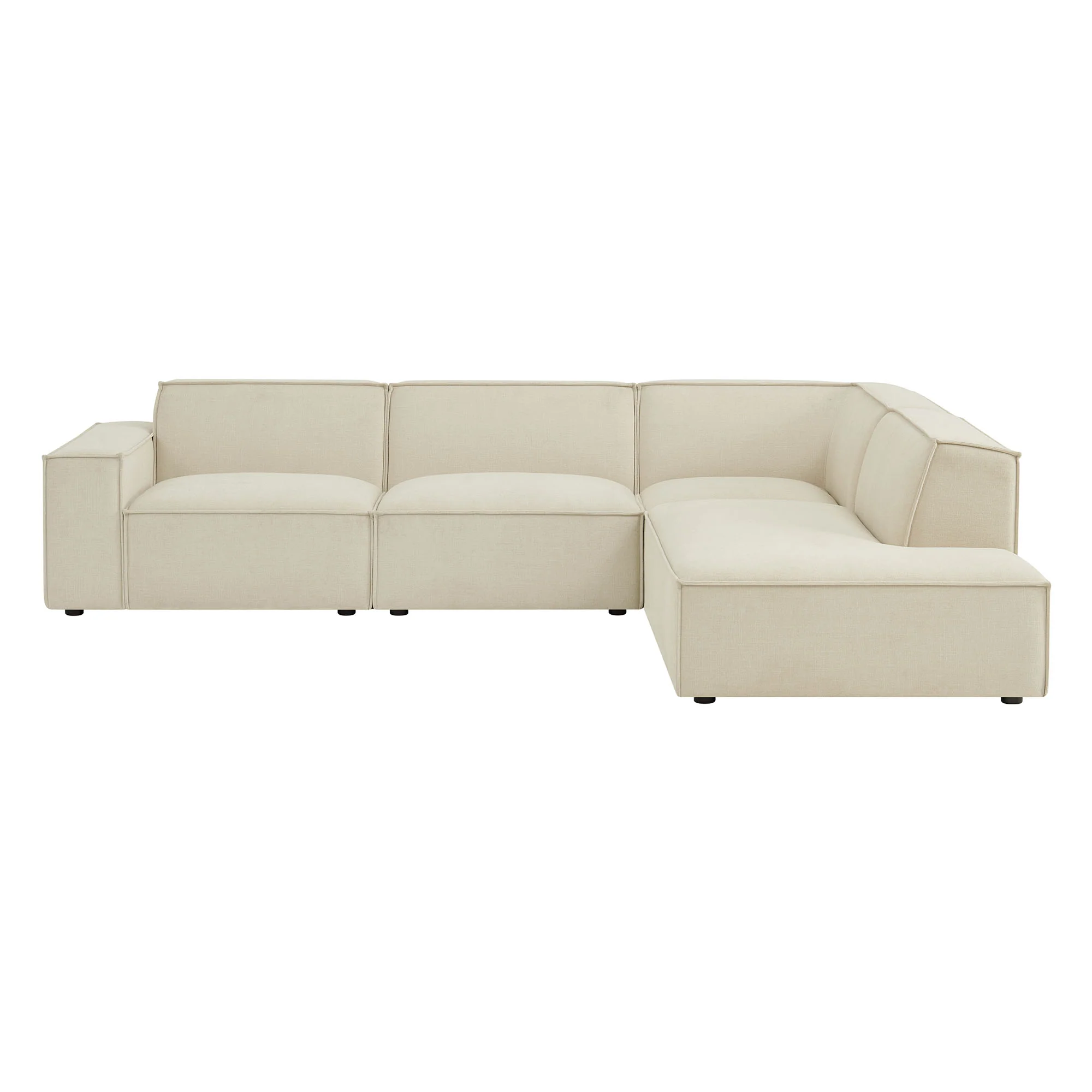 Restore 4-Piece Performance Fabric Upholstered Modular L-Shaped Sofa by Modway - Image 3