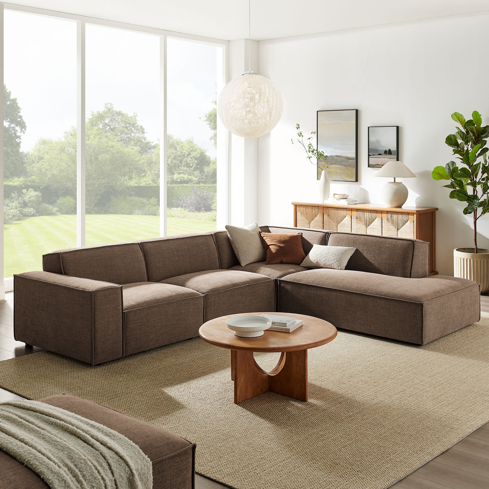 Restore 4-Piece Performance Fabric Upholstered Modular L-Shaped Sofa by Modway - Image 30