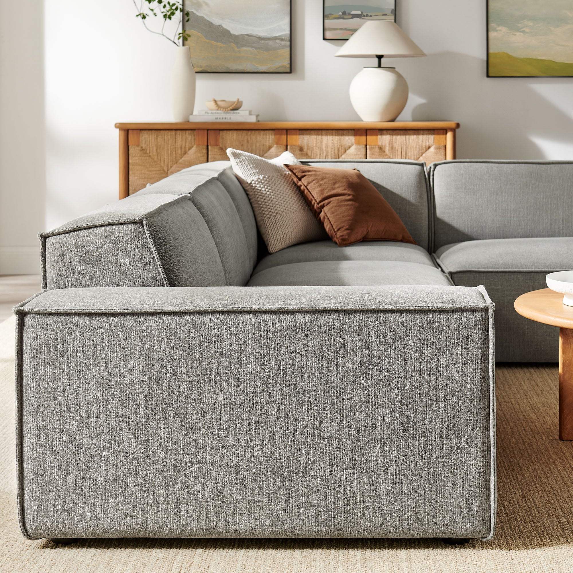 Restore 4-Piece Performance Fabric Upholstered Modular L-Shaped Sofa by Modway - Image 40