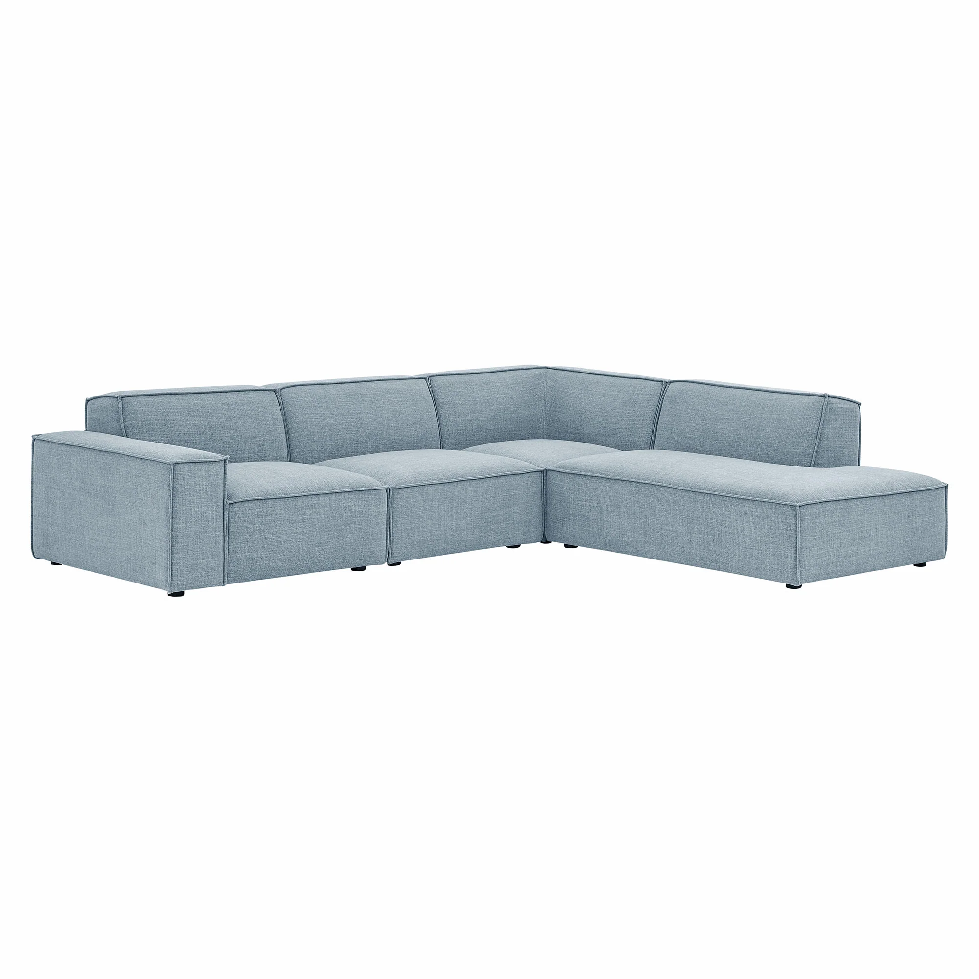 Restore 4-Piece Performance Fabric Upholstered Modular L-Shaped Sofa by Modway - Image 49