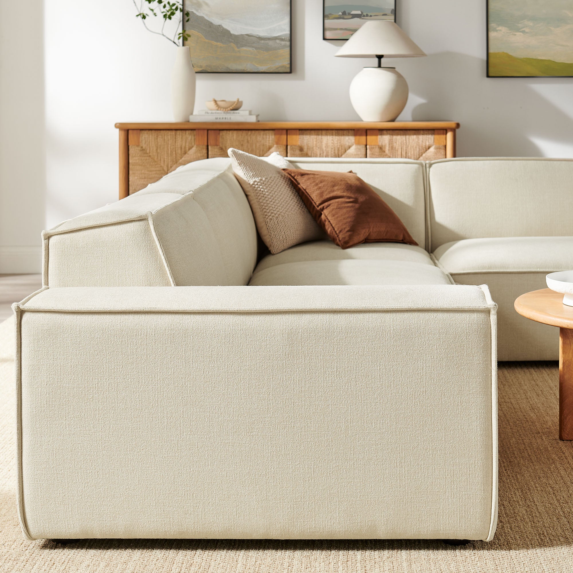 Restore 4-Piece Performance Fabric Upholstered Modular L-Shaped Sofa by Modway - Image 5