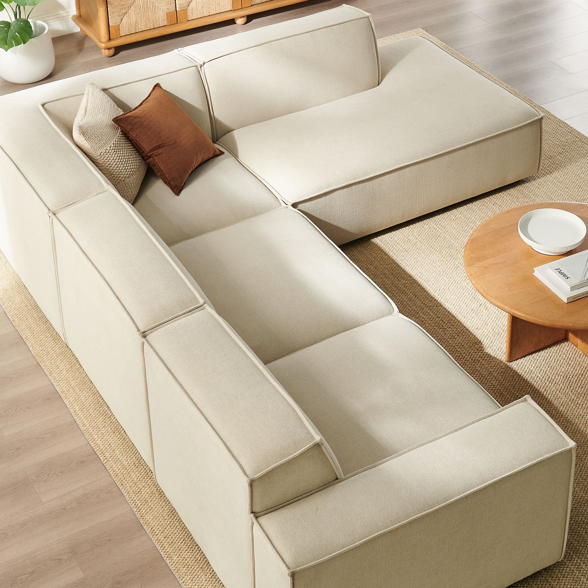 Restore 4-Piece Performance Fabric Upholstered Modular L-Shaped Sofa by Modway - Image 6