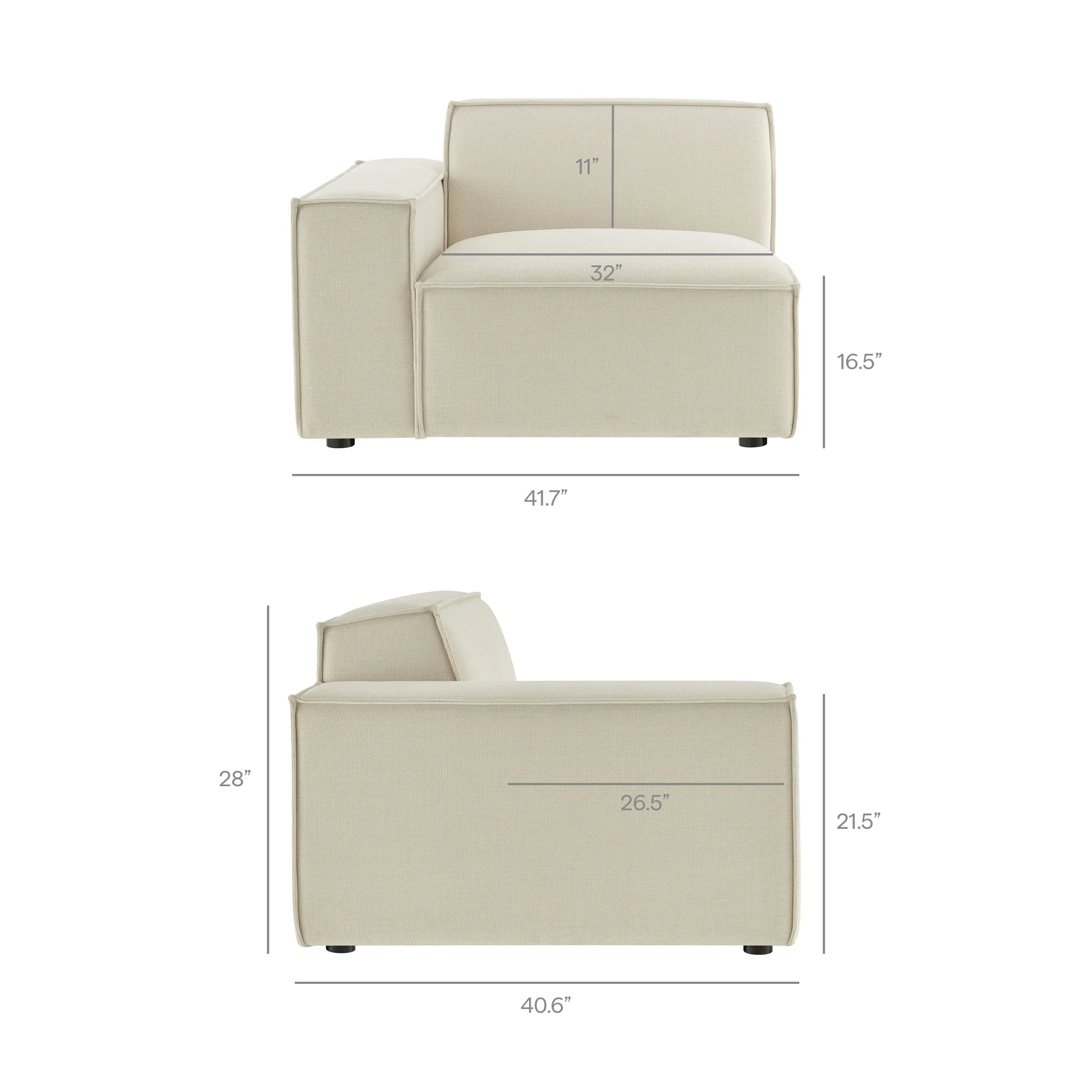 Restore 4-Piece Performance Fabric Upholstered Modular L-Shaped Sofa by Modway - Image 9