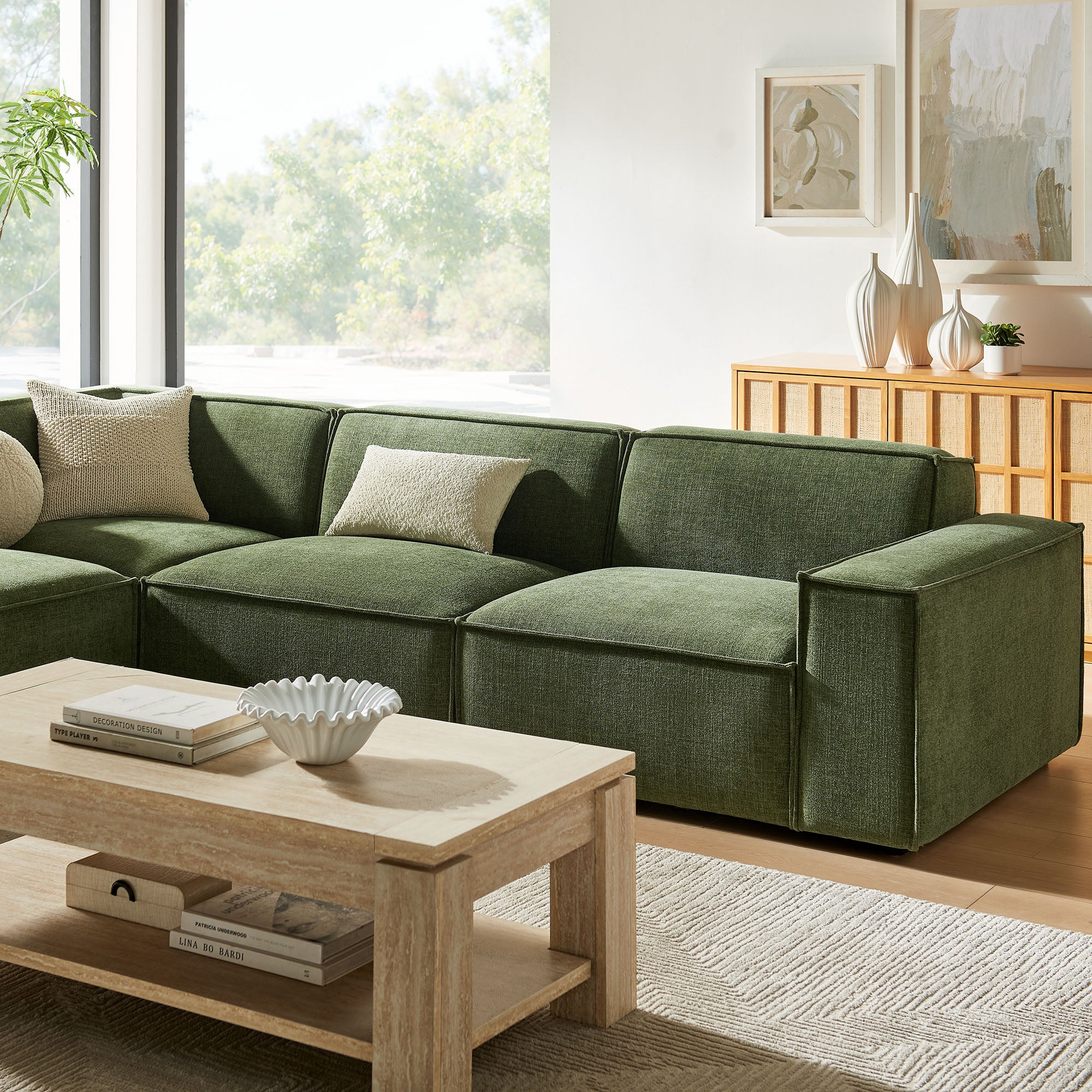 Restore 4-Piece Performance Fabric Upholstered Modular L-Shaped Sofa by Modway - Image 16
