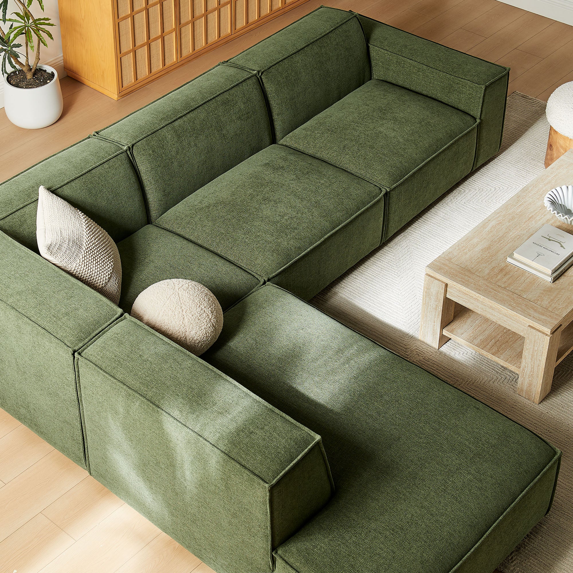Restore 4-Piece Performance Fabric Upholstered Modular L-Shaped Sofa by Modway - Image 17