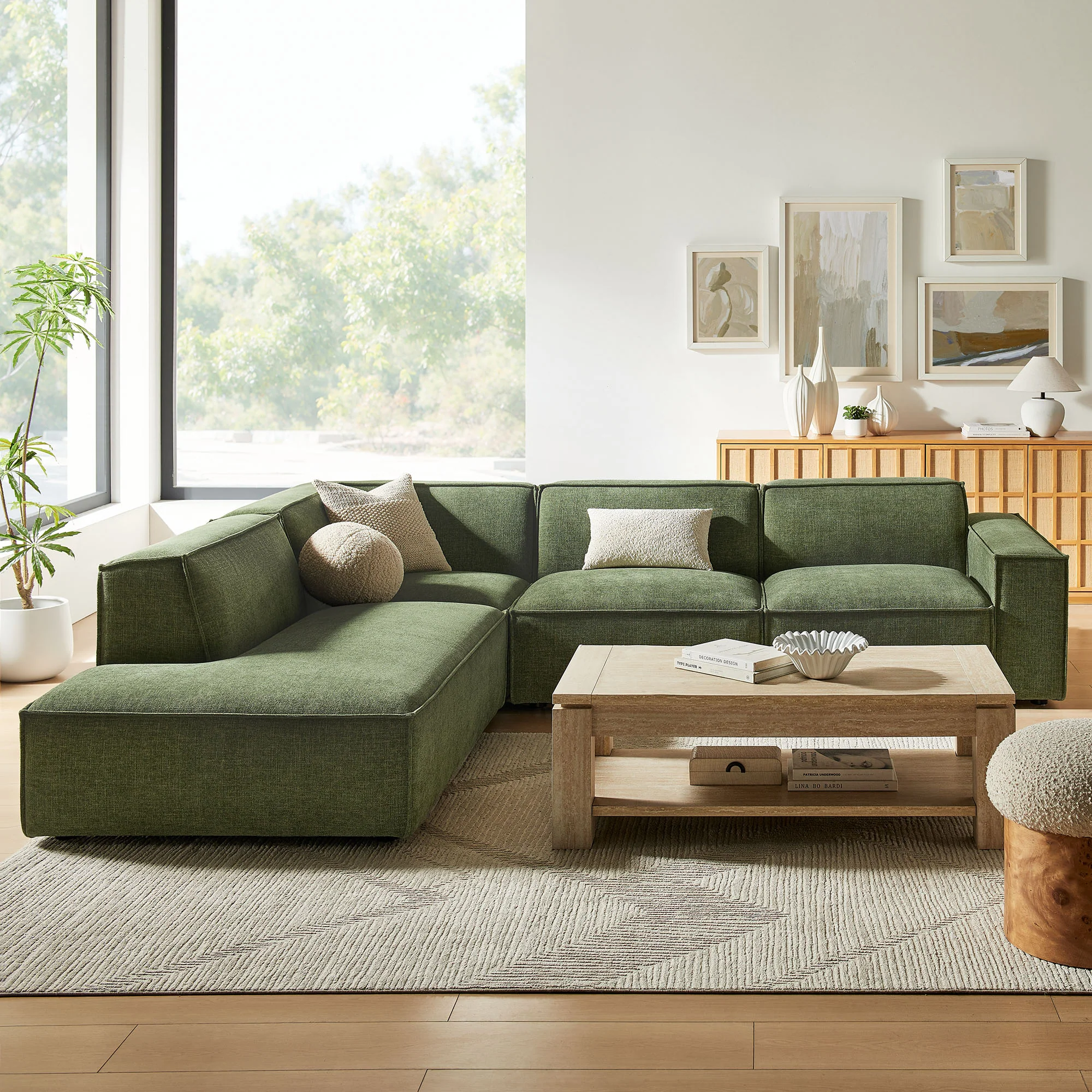 Restore 4-Piece Performance Fabric Upholstered Modular L-Shaped Sofa by Modway - Image 18