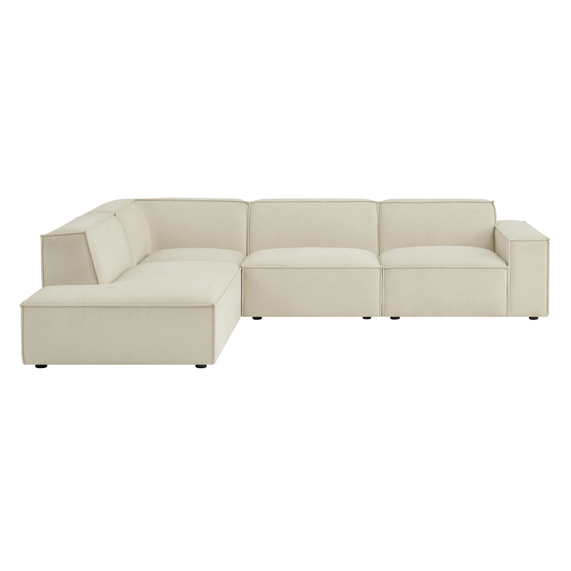 Restore 4-Piece Performance Fabric Upholstered Modular L-Shaped Sofa by Modway - Image 3