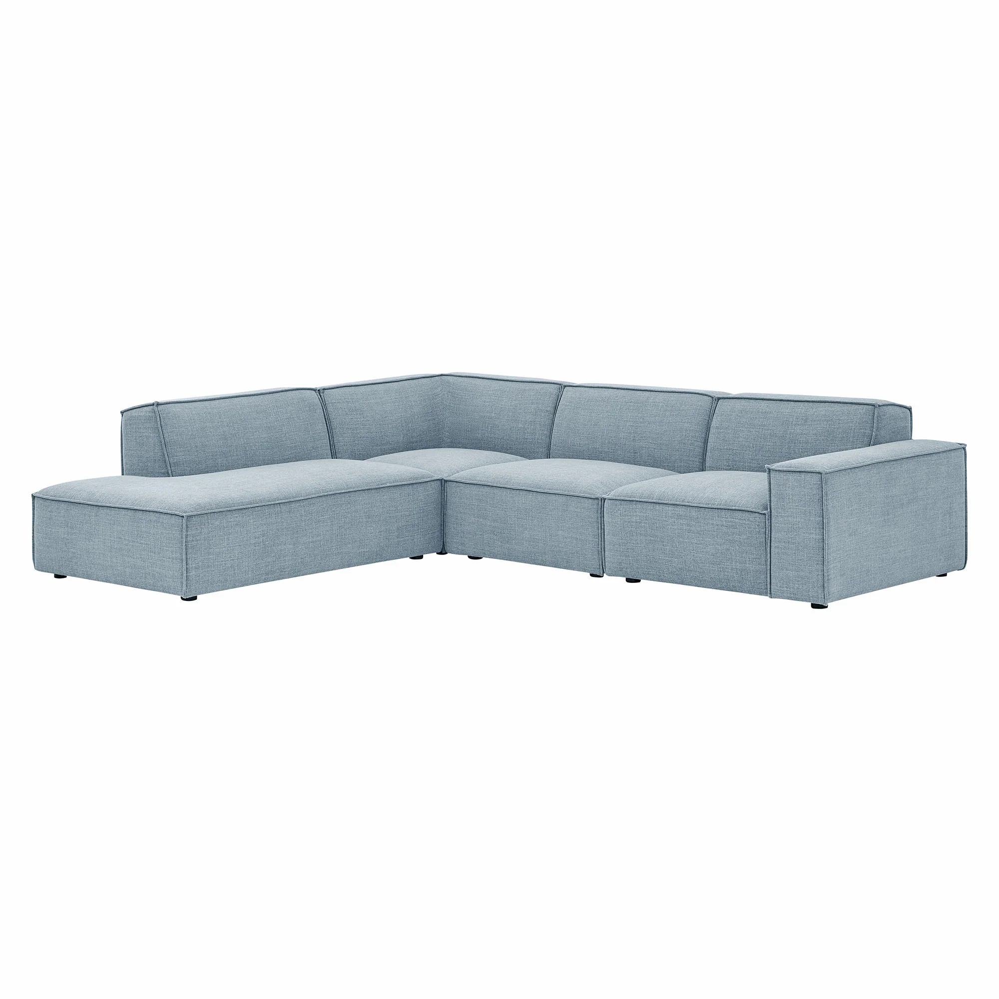 Restore 4-Piece Performance Fabric Upholstered Modular L-Shaped Sofa by Modway - Image 49