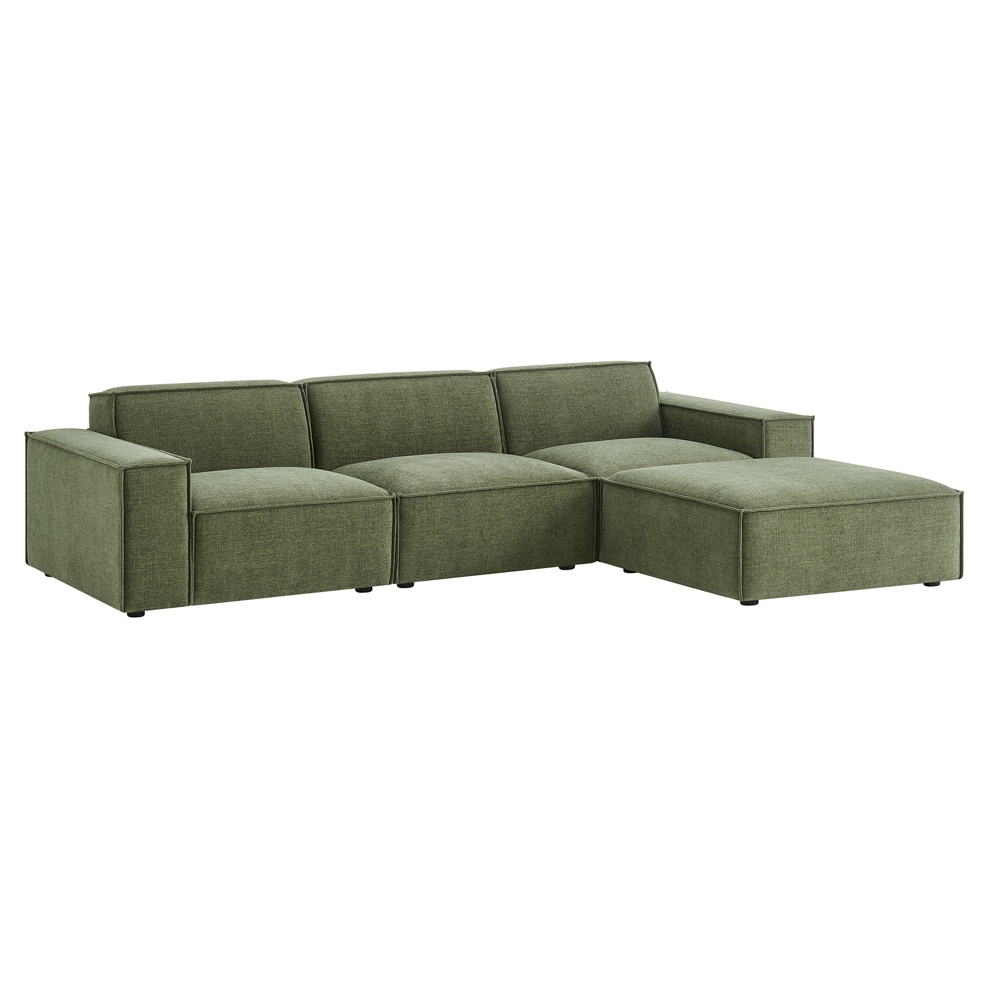 Restore 4-Piece Performance Fabric Upholstered Modular Sofa Set with Ottoman by Modway - Image 14