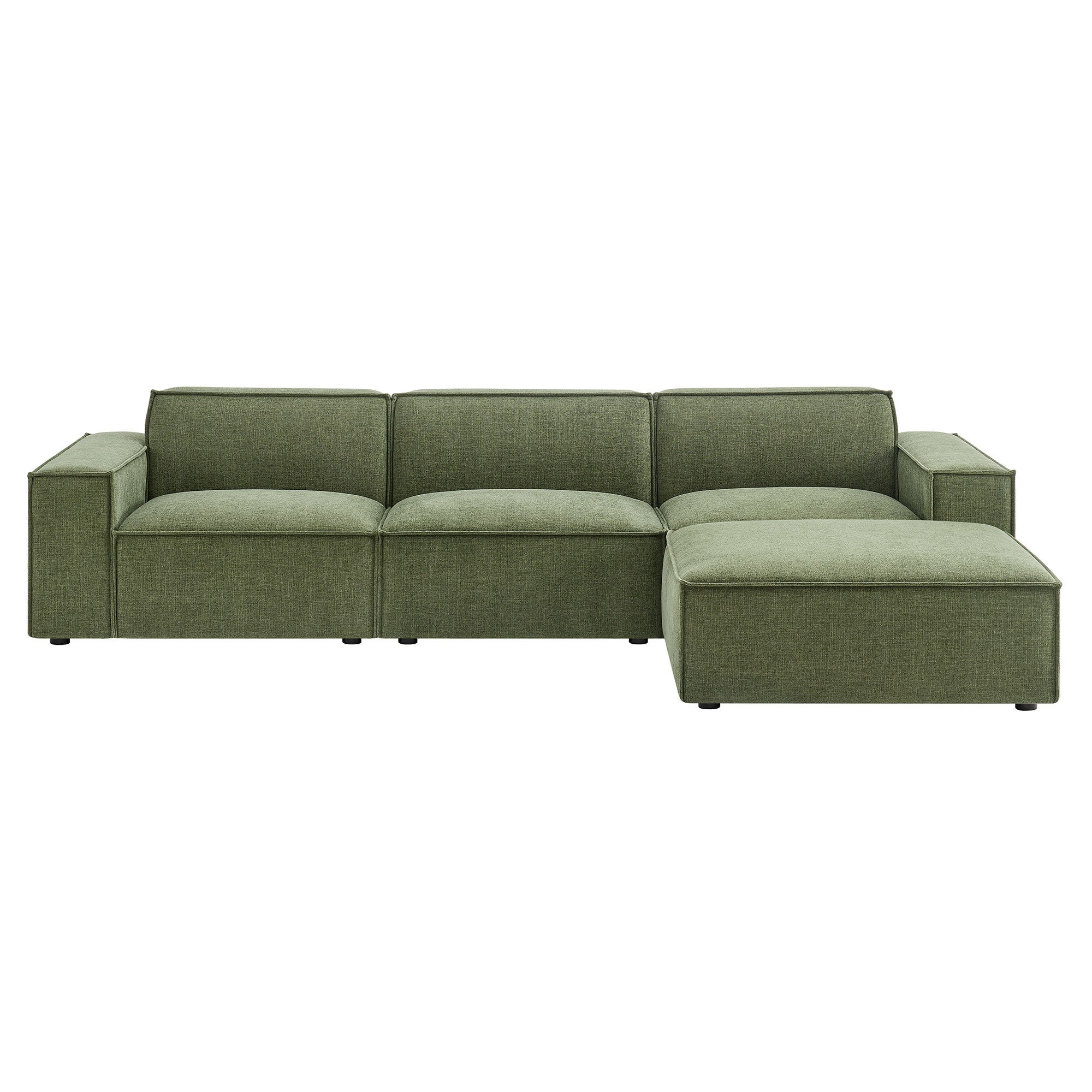 Restore 4-Piece Performance Fabric Upholstered Modular Sofa Set with Ottoman by Modway - Image 15