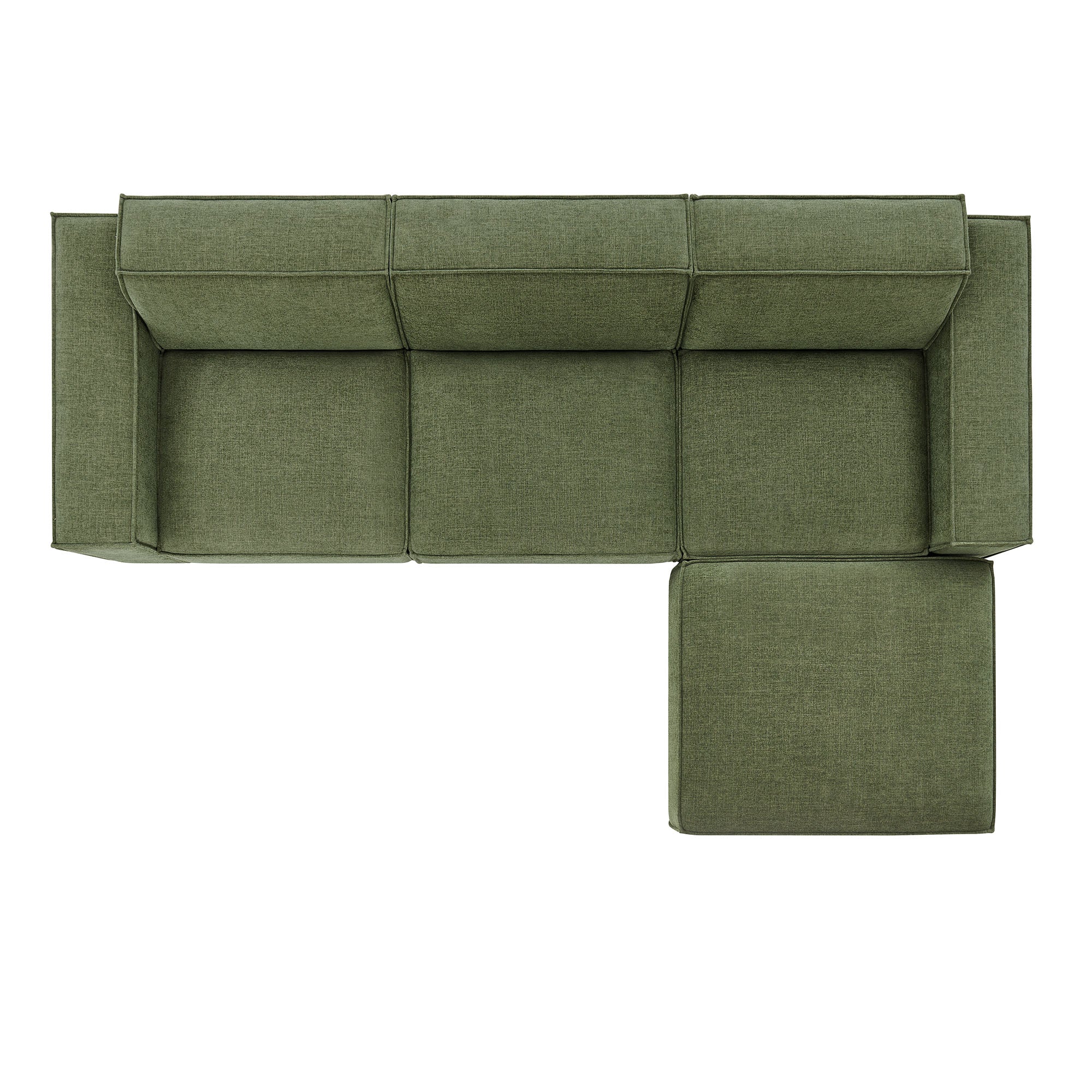 Restore 4-Piece Performance Fabric Upholstered Modular Sofa Set with Ottoman by Modway - Image 16