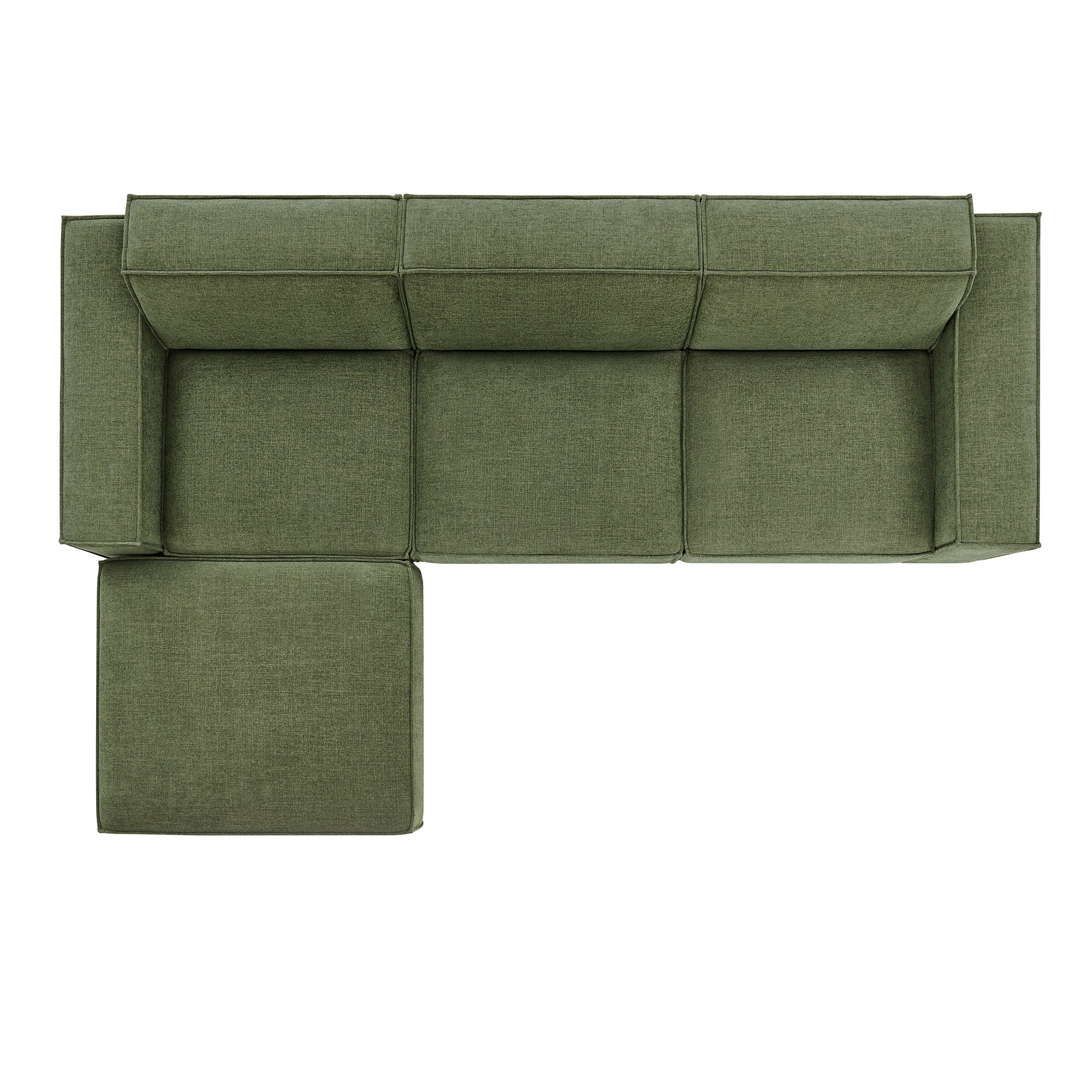 Restore 4-Piece Performance Fabric Upholstered Modular Sofa Set with Ottoman by Modway - Image 17