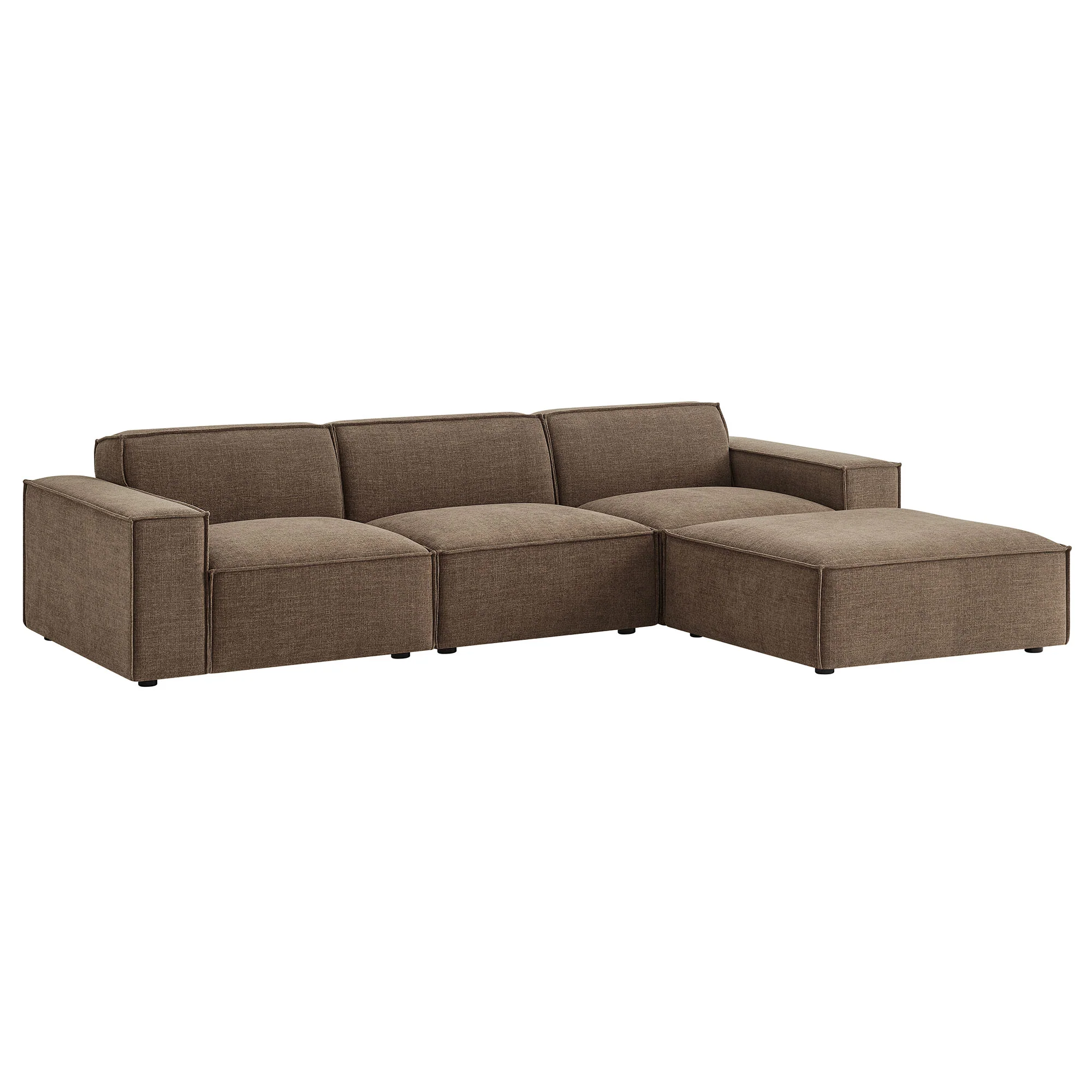 Restore 4-Piece Performance Fabric Upholstered Modular Sofa Set with Ottoman by Modway - Image 27