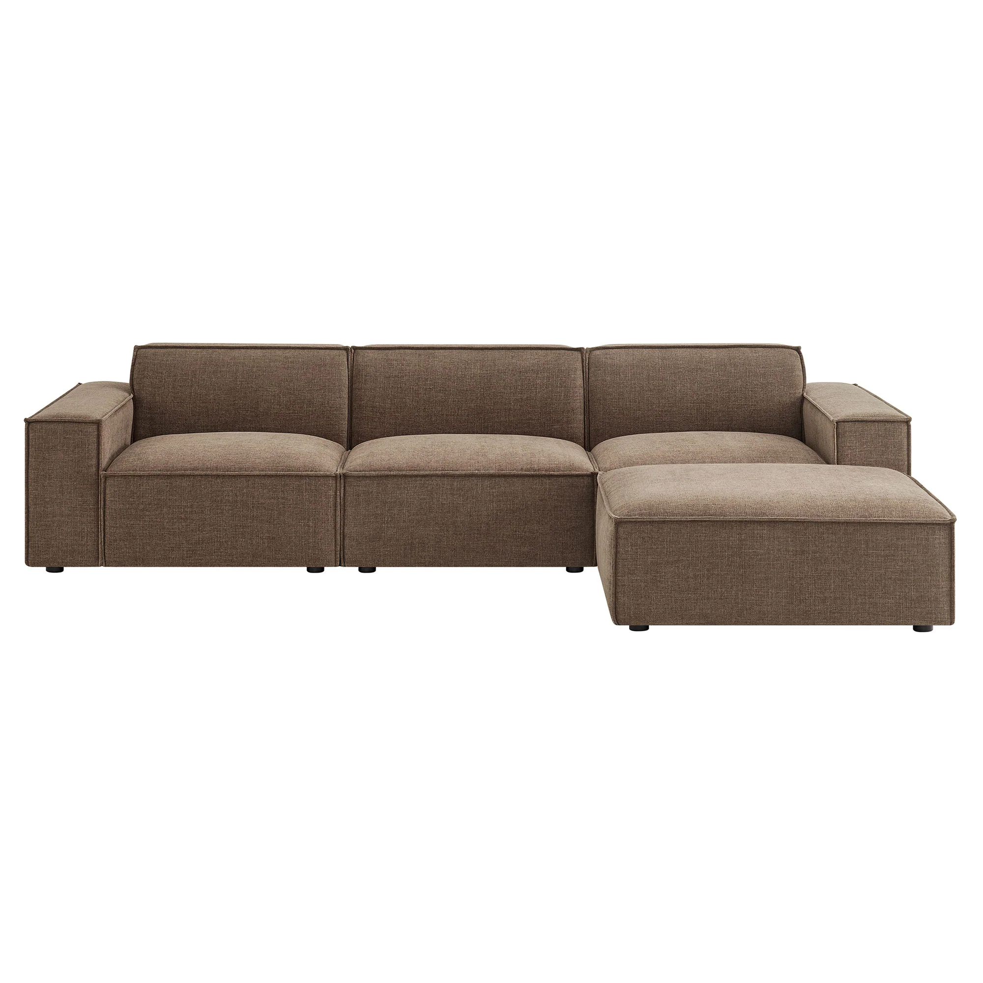 Restore 4-Piece Performance Fabric Upholstered Modular Sofa Set with Ottoman by Modway - Image 28