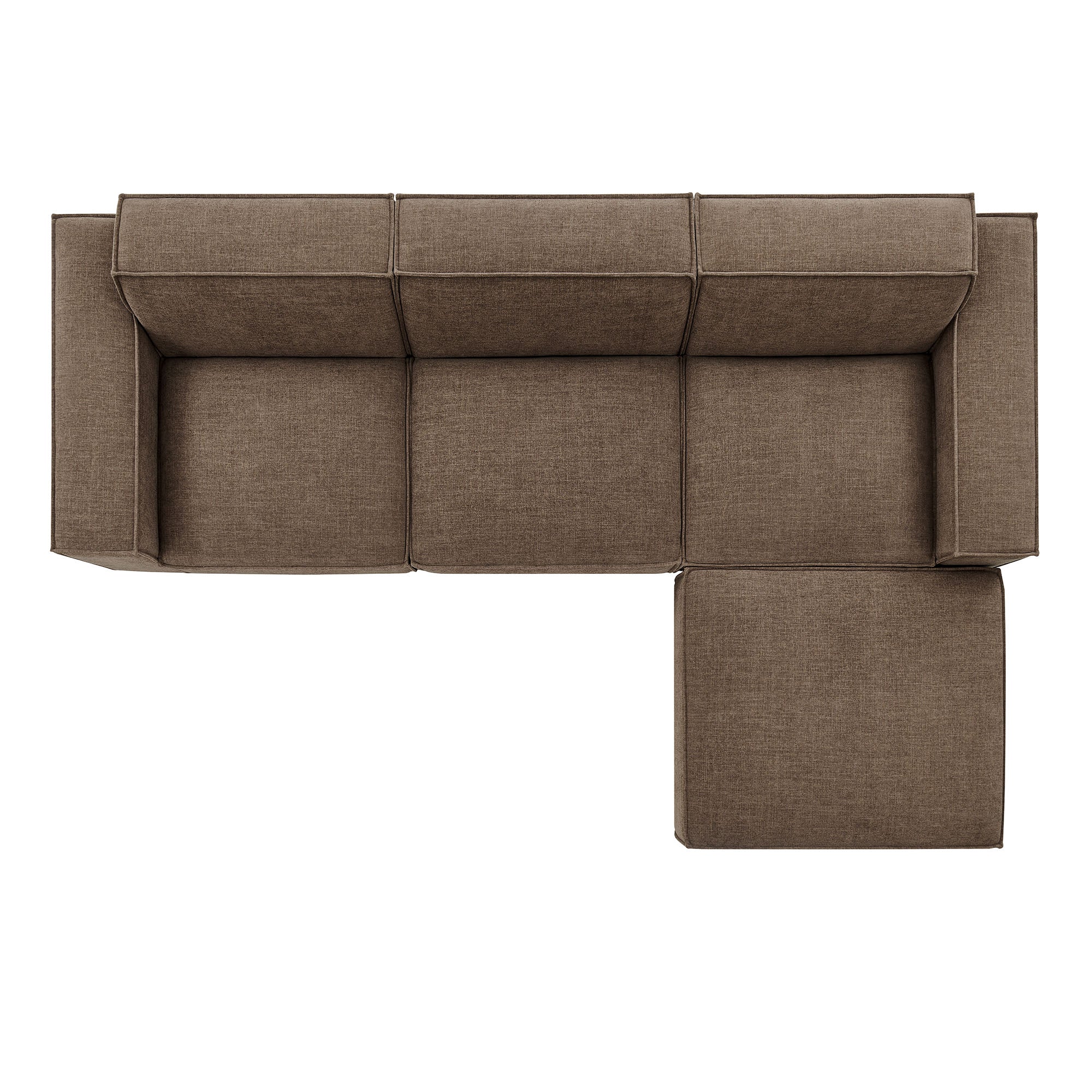 Restore 4-Piece Performance Fabric Upholstered Modular Sofa Set with Ottoman by Modway - Image 29