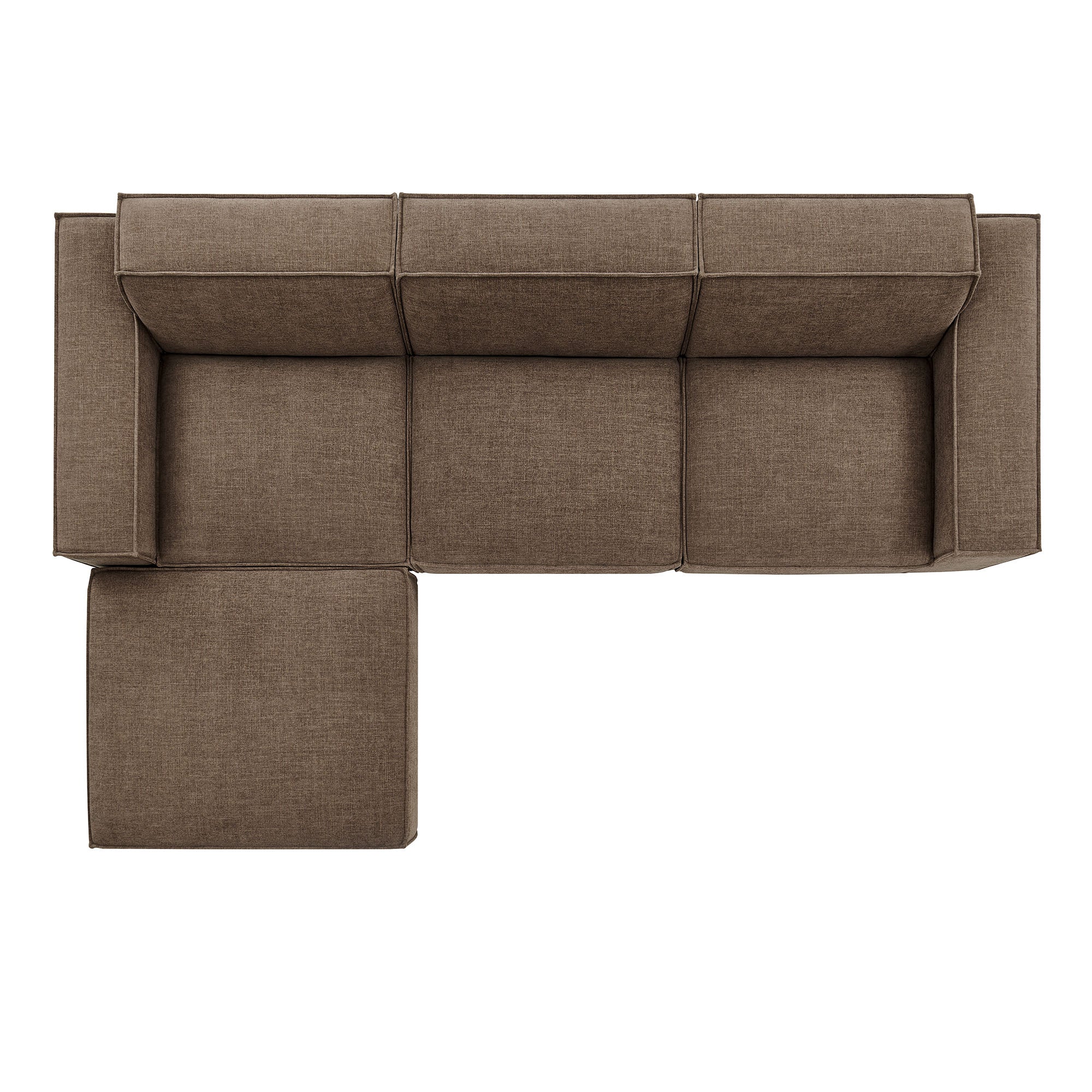 Restore 4-Piece Performance Fabric Upholstered Modular Sofa Set with Ottoman by Modway - Image 30