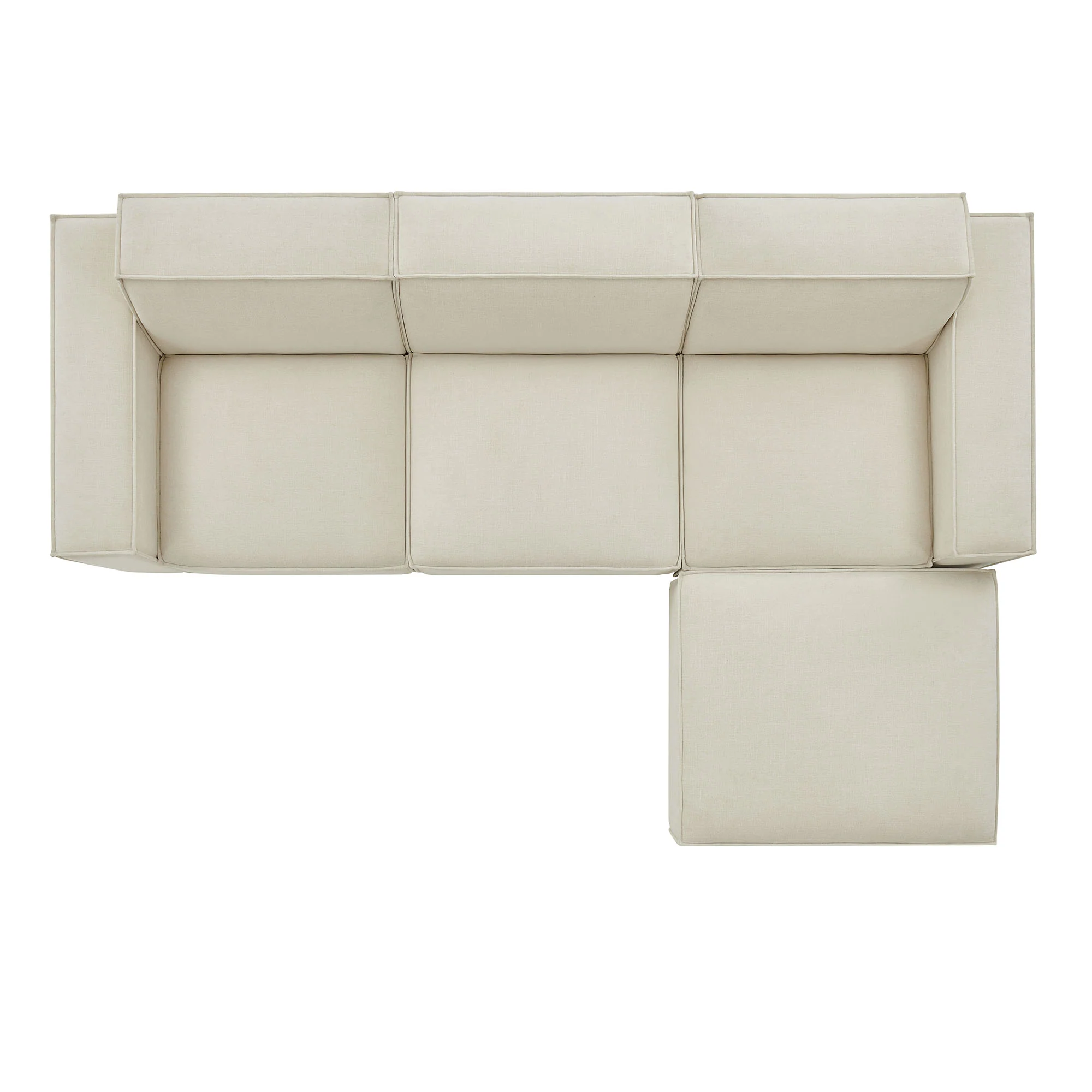 Restore 4-Piece Performance Fabric Upholstered Modular Sofa Set with Ottoman by Modway - Image 4