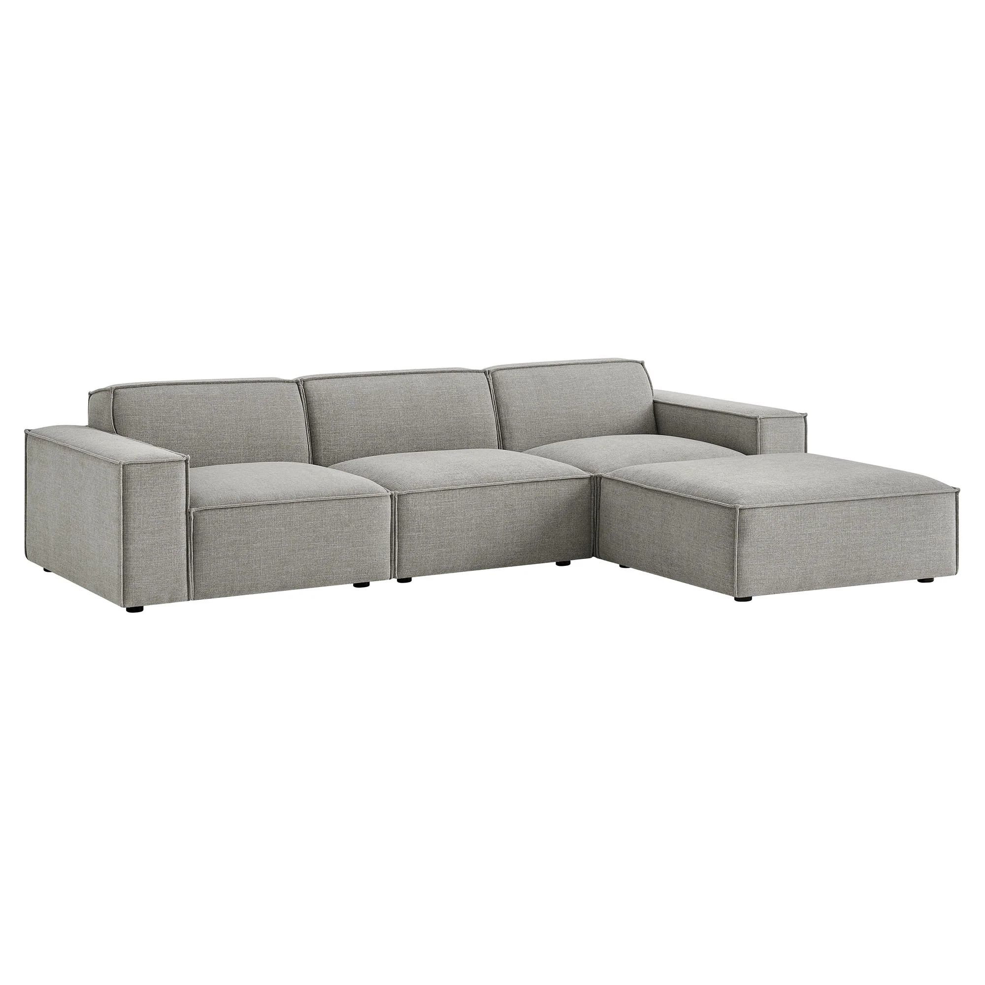 Restore 4-Piece Performance Fabric Upholstered Modular Sofa Set with Ottoman by Modway - Image 40