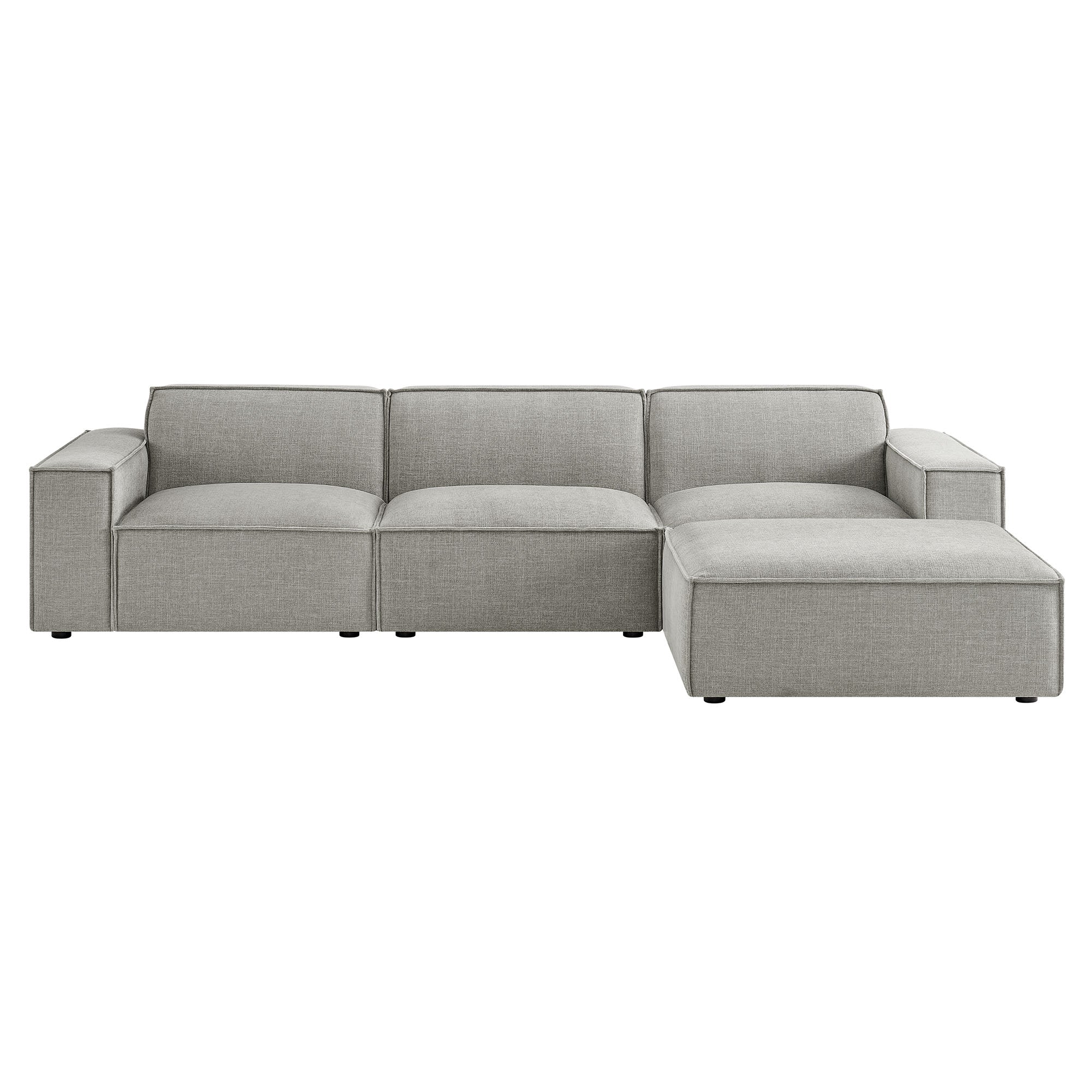 Restore 4-Piece Performance Fabric Upholstered Modular Sofa Set with Ottoman by Modway - Image 41