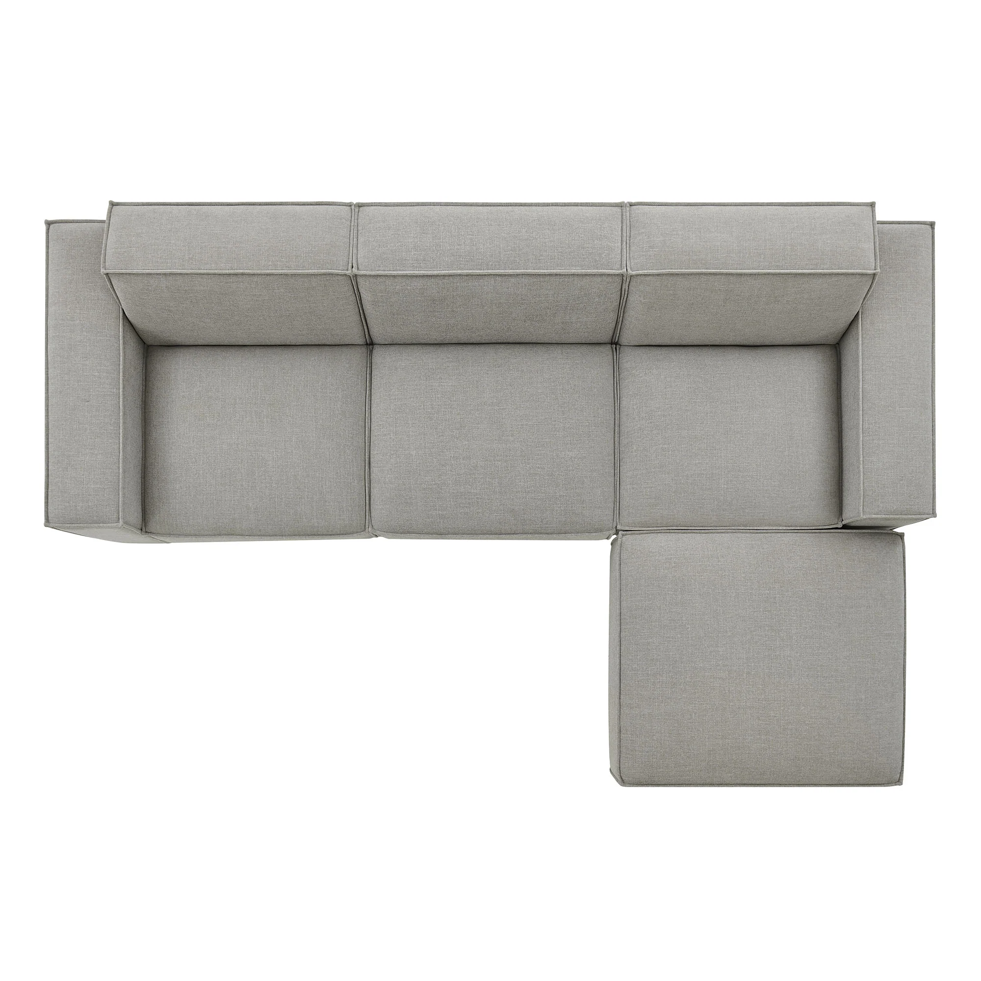 Restore 4-Piece Performance Fabric Upholstered Modular Sofa Set with Ottoman by Modway - Image 42