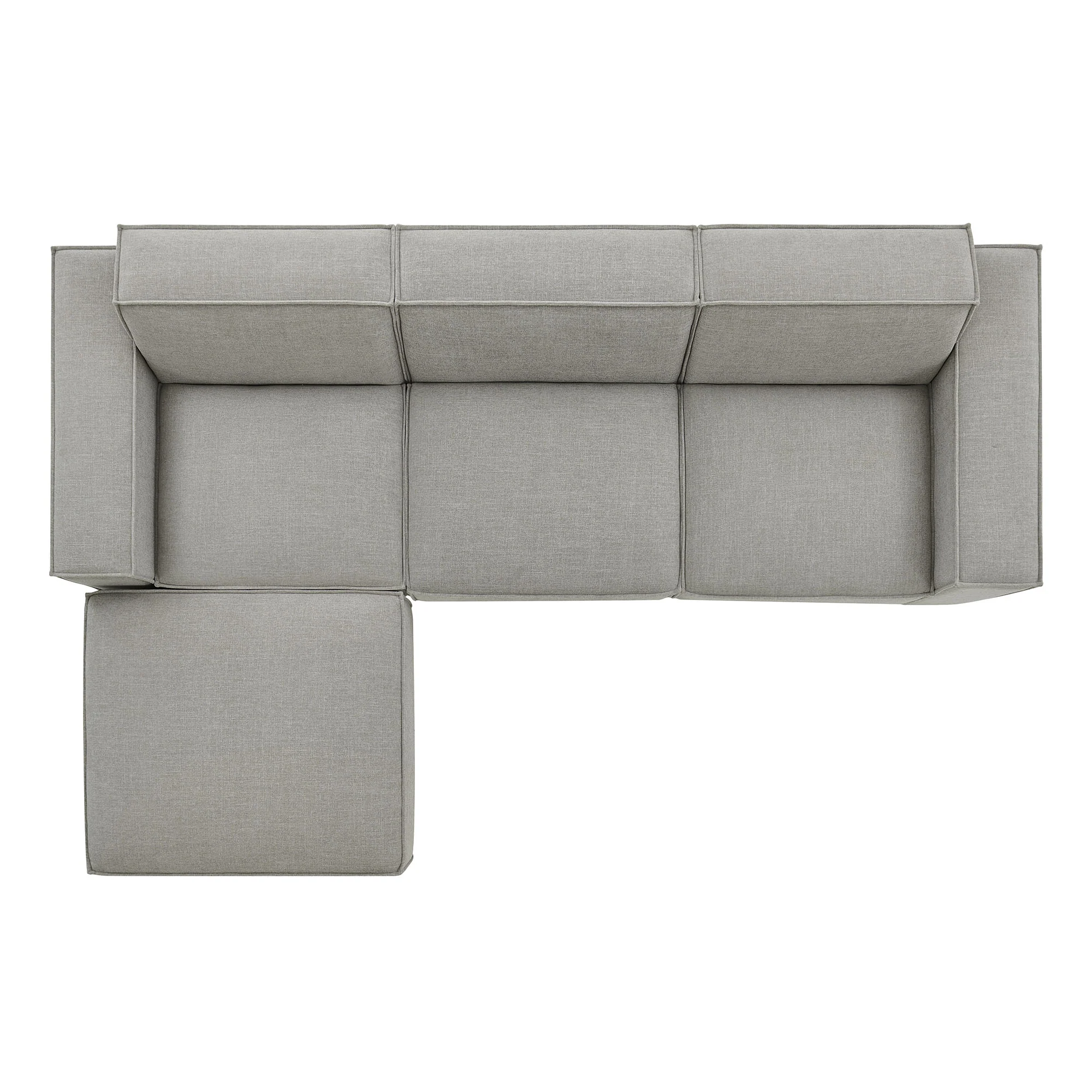 Restore 4-Piece Performance Fabric Upholstered Modular Sofa Set with Ottoman by Modway - Image 43