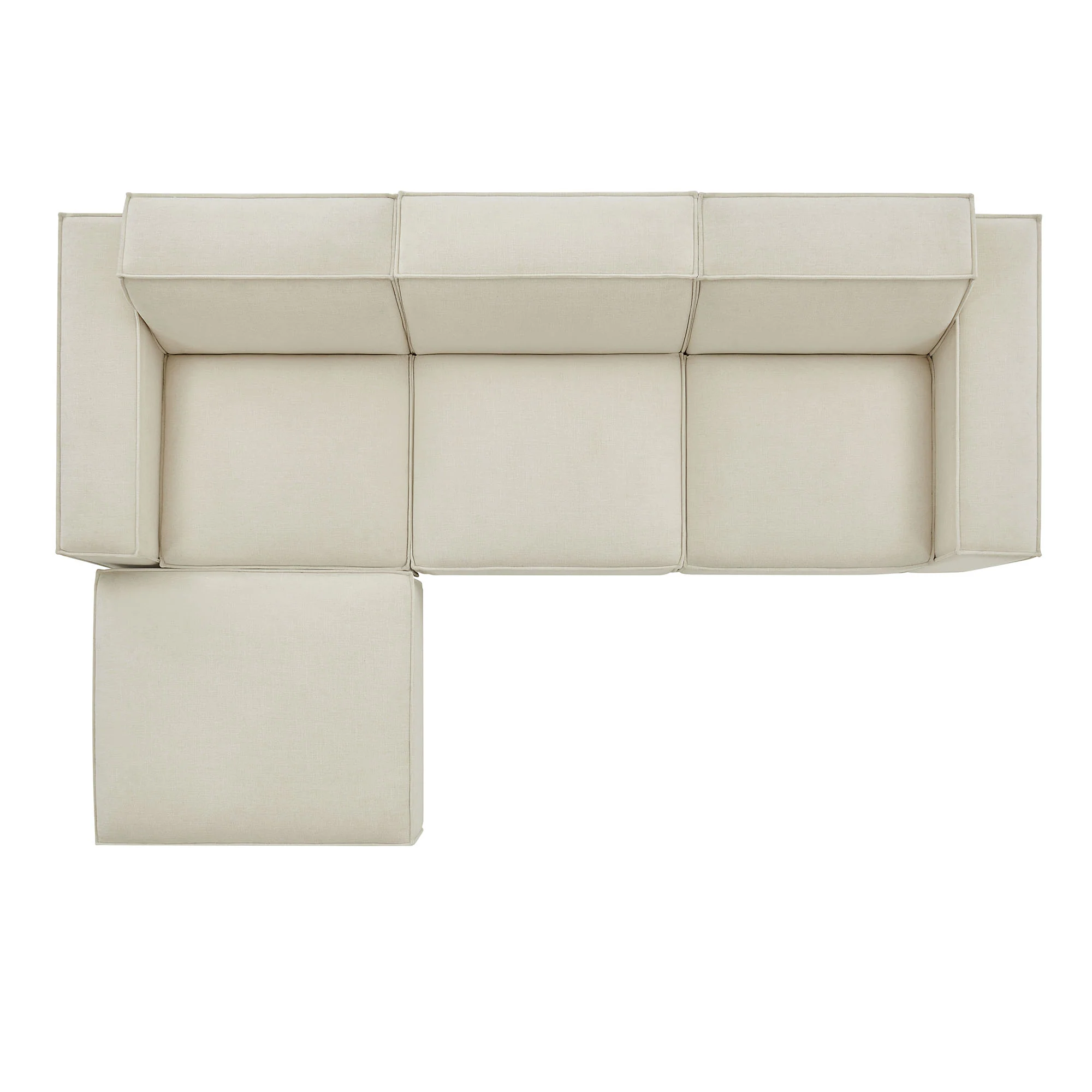 Restore 4-Piece Performance Fabric Upholstered Modular Sofa Set with Ottoman by Modway - Image 5